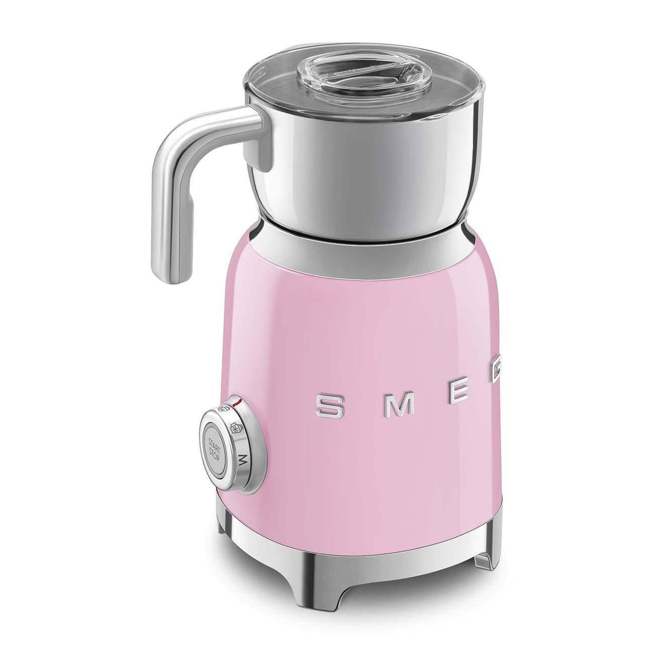 Smeg Retro 50'S Style Milk Frother With 2 Disks 6 Preset Programs Hot Or Cold Frothing And Induction Heating (Pink)