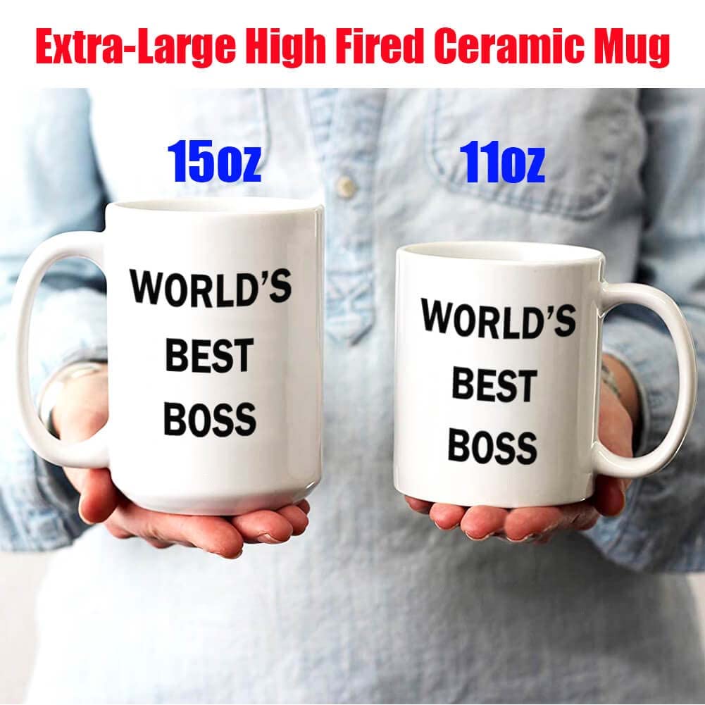 Dunder Mifflin (The Office) World'S Best Boss Tv Television Show Ceramic Mug Coffee (Tea, Cocoa) 15 Oz Mug, Official Michael Sco
