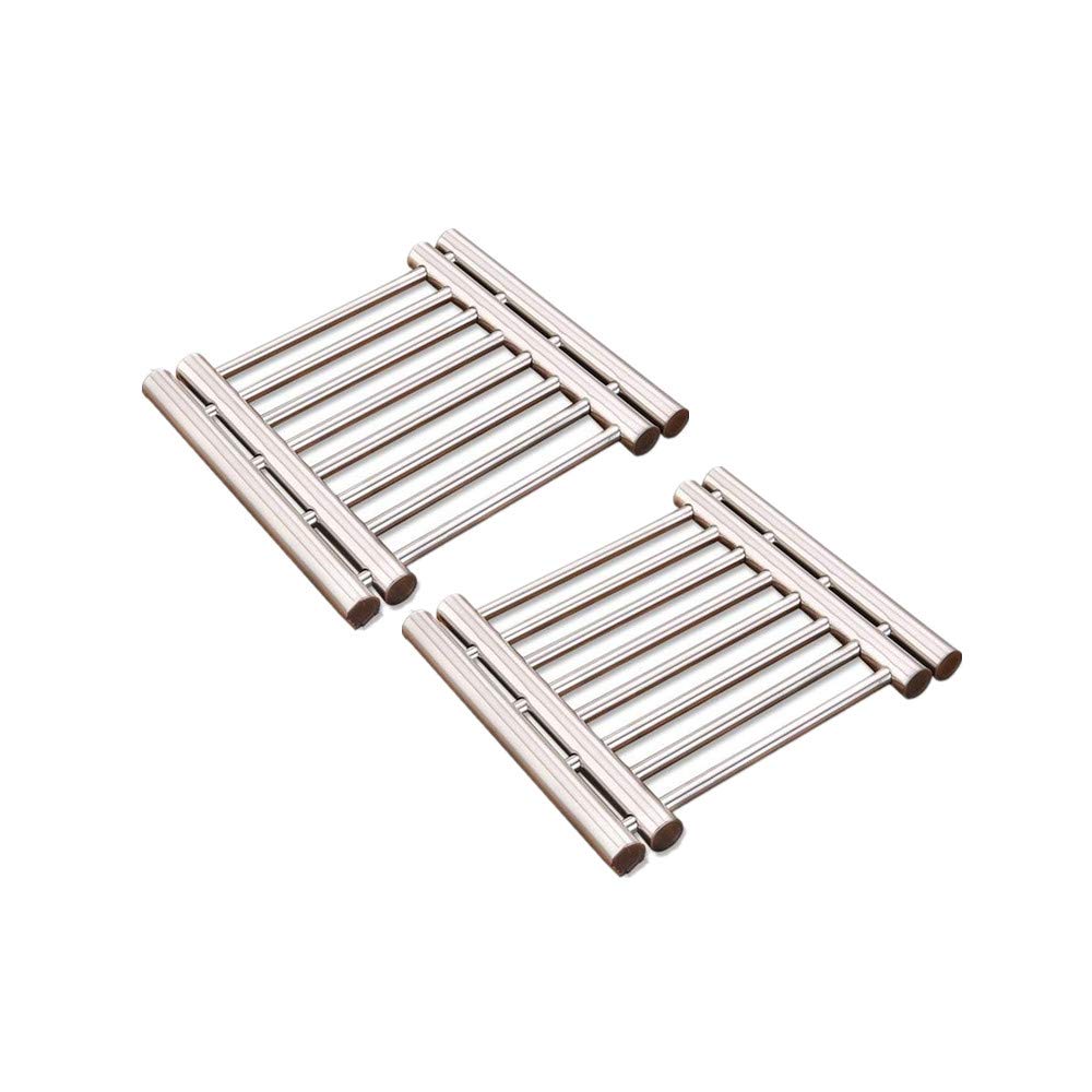 Leoyoubei 8X9 Metal Expands Trivet Wite From 9'' To 15'' Multi-Purpose Spoon Rest And Kitchen Table Mats Shrink Pads Non-Sliding