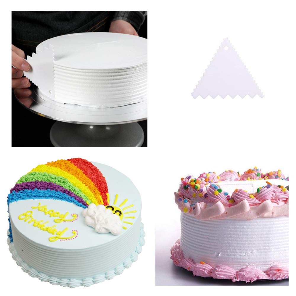 Dough & Bowl Scrapers Plastic Icing Smoothers Dough Cutters Bench Scrapers, Set Of 7 Cake Scraper And Smoother Tools For Cake De