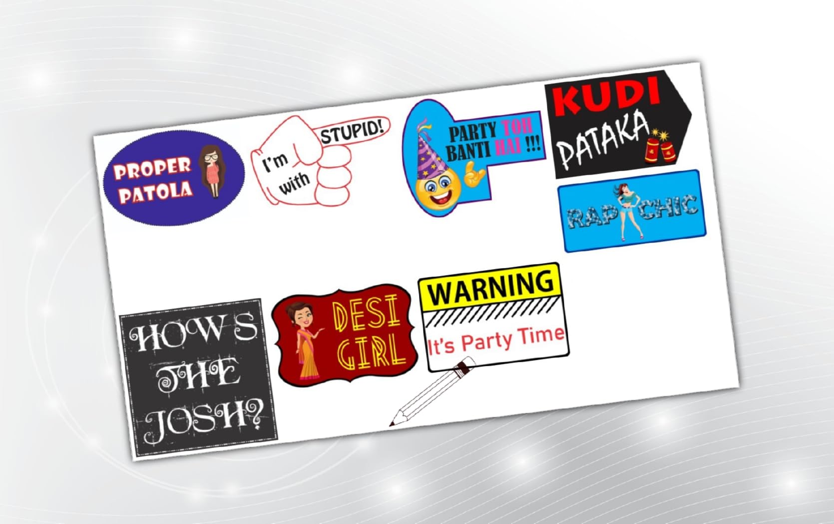 PartyStuff Props  Young Ladies Props (8 Piece)