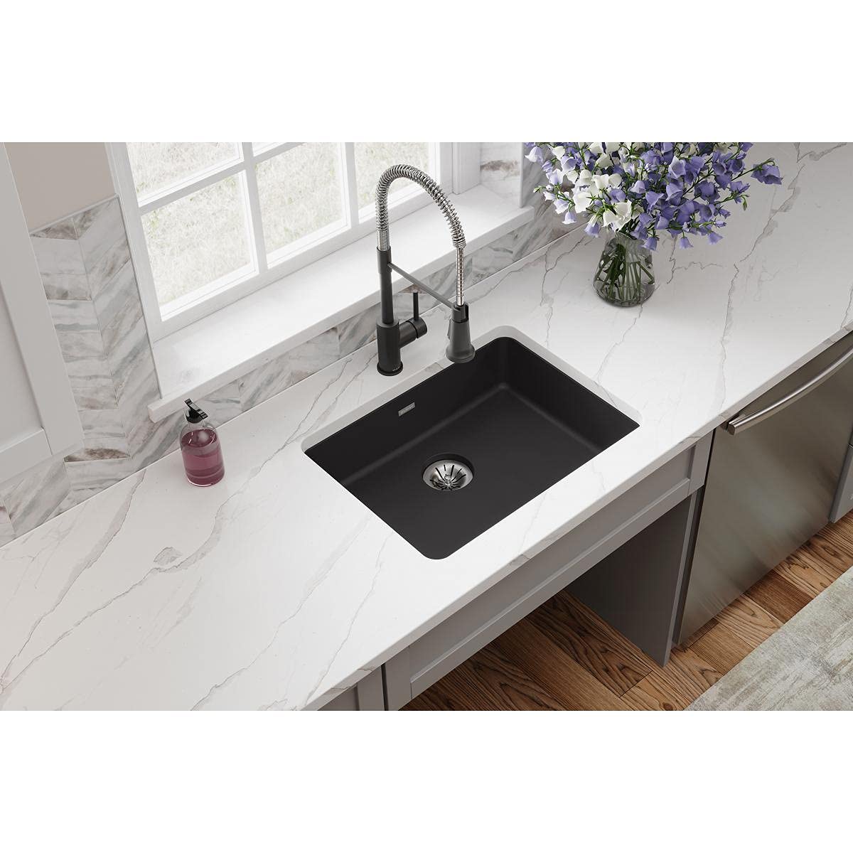 Elkay Quartz Classic 25'' x 18-1/2'' x 5-1/2''  Undermount ADA Sink with Perfect Drain  Black