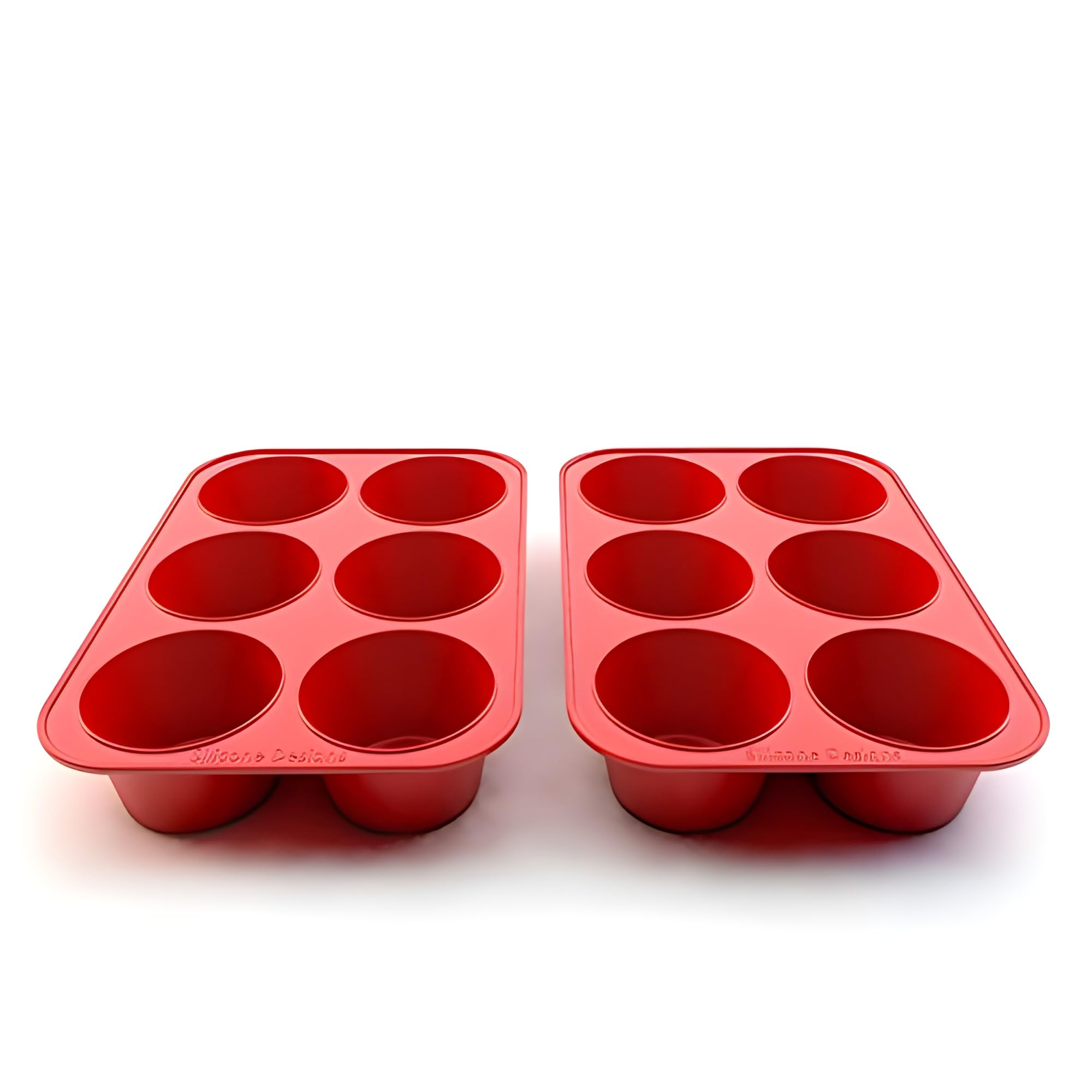 Silicone Texas Muffin Pans 6-Cups, Jumbo Muffin Pan Set Of 2, Bpa-Free Silicone Muffin Pans For Baking,10.75L X 7.5W Silicone Mu