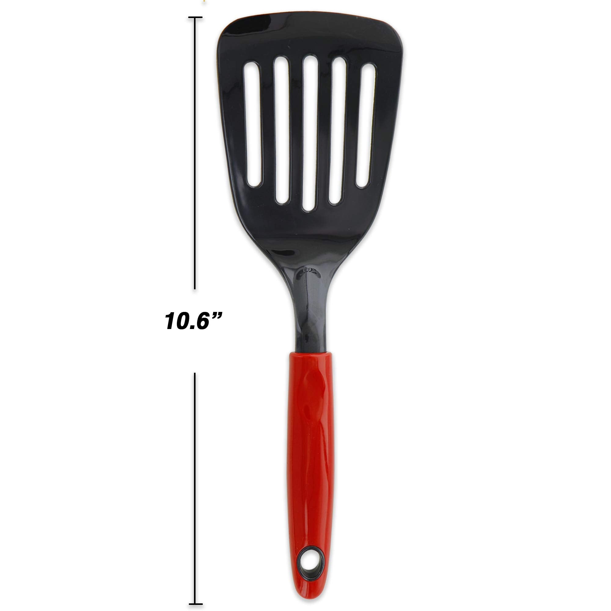 Ram Pro Short Nylon Turner Kitchen Cooking Utensil Made Of Heat Resistant Nylon Ideal For Easy Food Preparation Or Serving (Red)