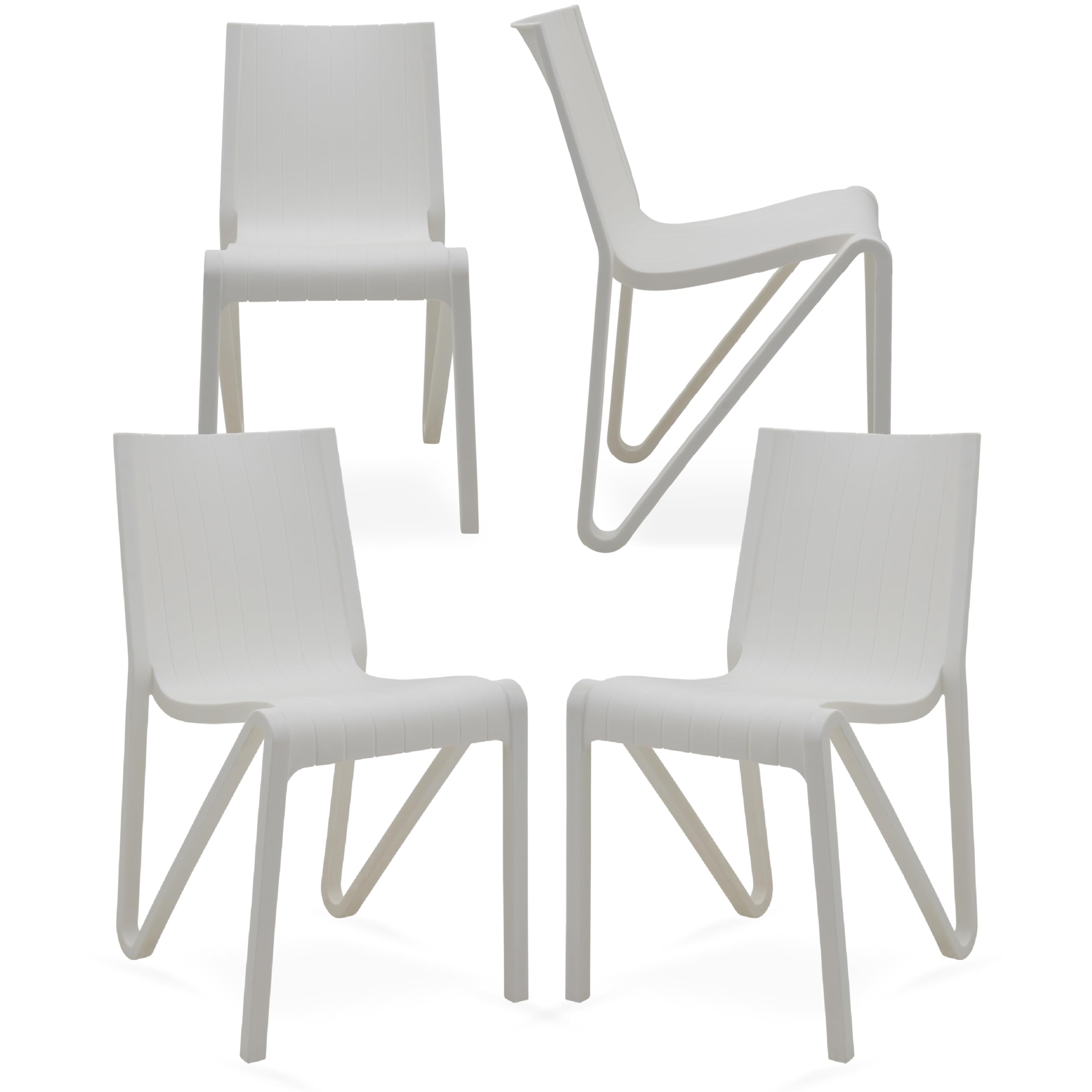Supreme Chairs Zyleg Designer Armless Plastic Chair For Dining, Cafeteria And Restaurent With Weight Bearing Capacity Of 150 Kg 