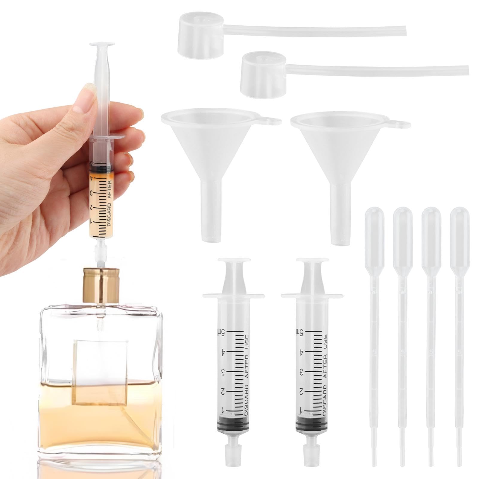 Perfume Refill Tool Kit, 10Pcs Plastic Perfume Dispenser Transfer Pump Set, Cosmetic Dispenser Syringes Extractor Tool For Trave