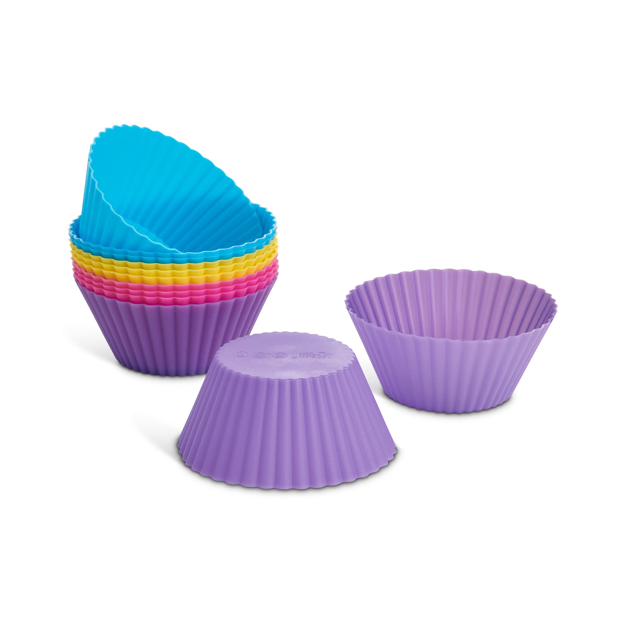 Mrs. Andersons Baking Rainbow Silicone Muffin Cups, European-Grade, Regular Size, Set Of 12
