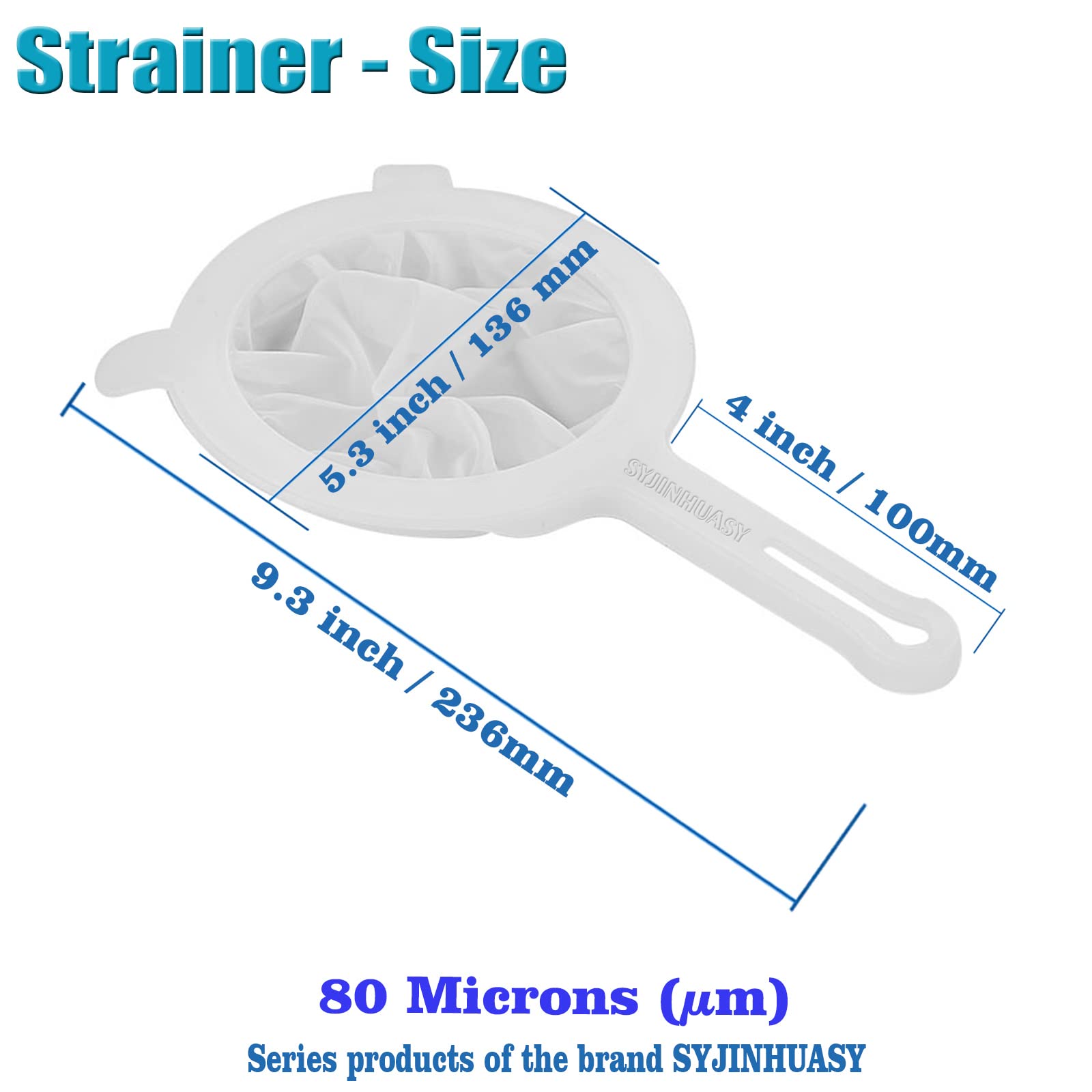 Kitchen Ultra-Fine Nylon Mesh Strainer Food Yogurt Mesh Sieve Plastic Mesh Colander With Handle Mini Brine Shrimp Separation Net