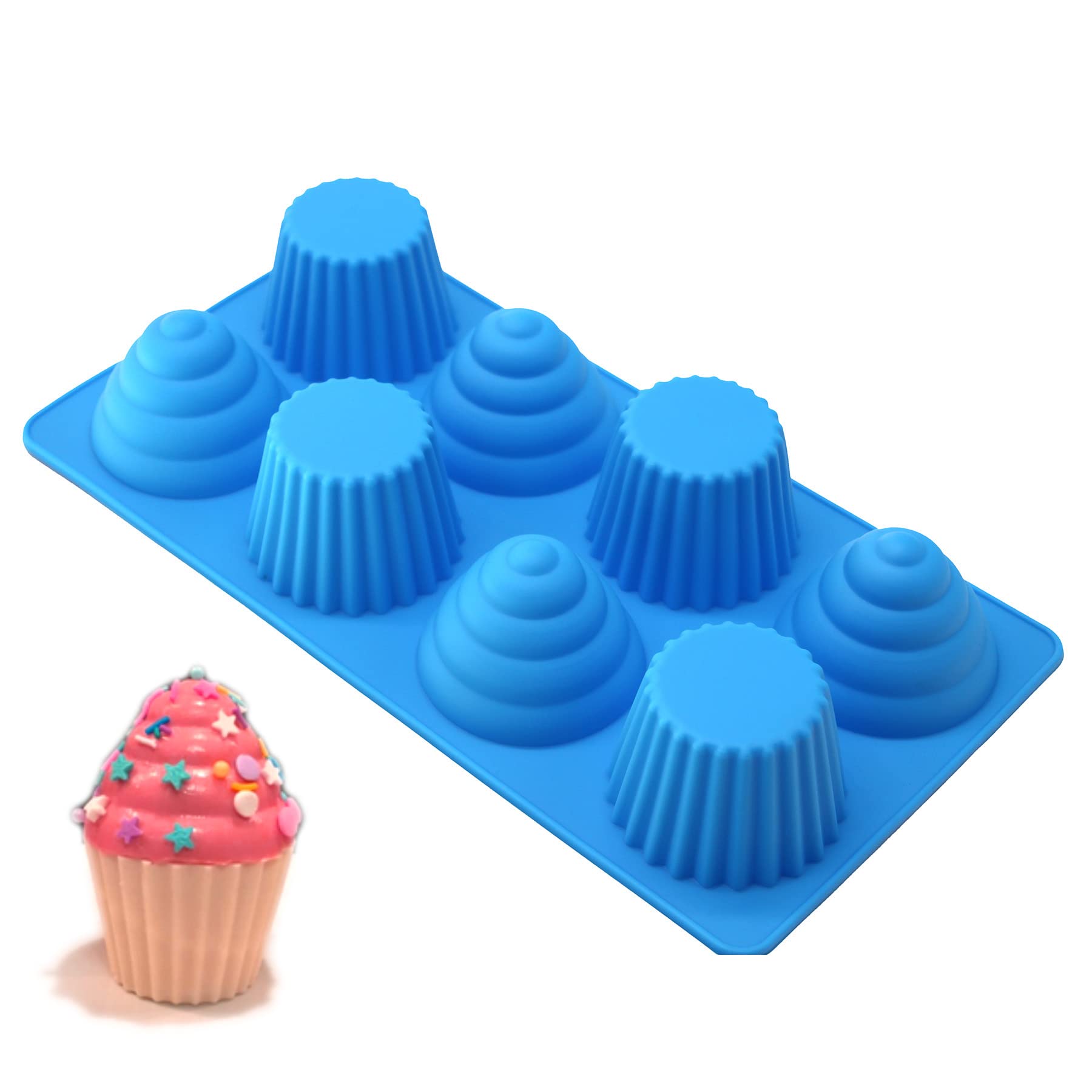 X-Haibei Great Ice Cream Cone Cupcake Soap Pan Bakeware 8-Cavity Tray