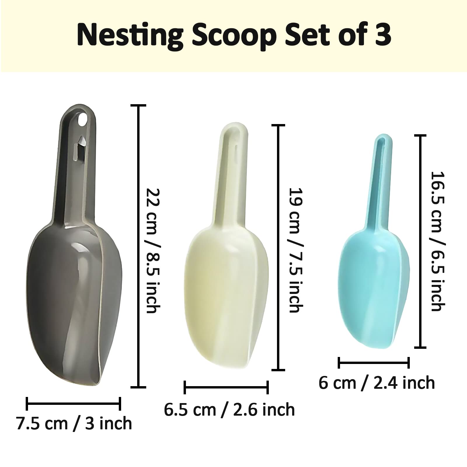 3Pcs Plastic Ice Scoop For Ice Maker, Lioucbd Small Kitchen Ice Scooper, Multipurpose Food Scoops For Bar Wedding Party Canister