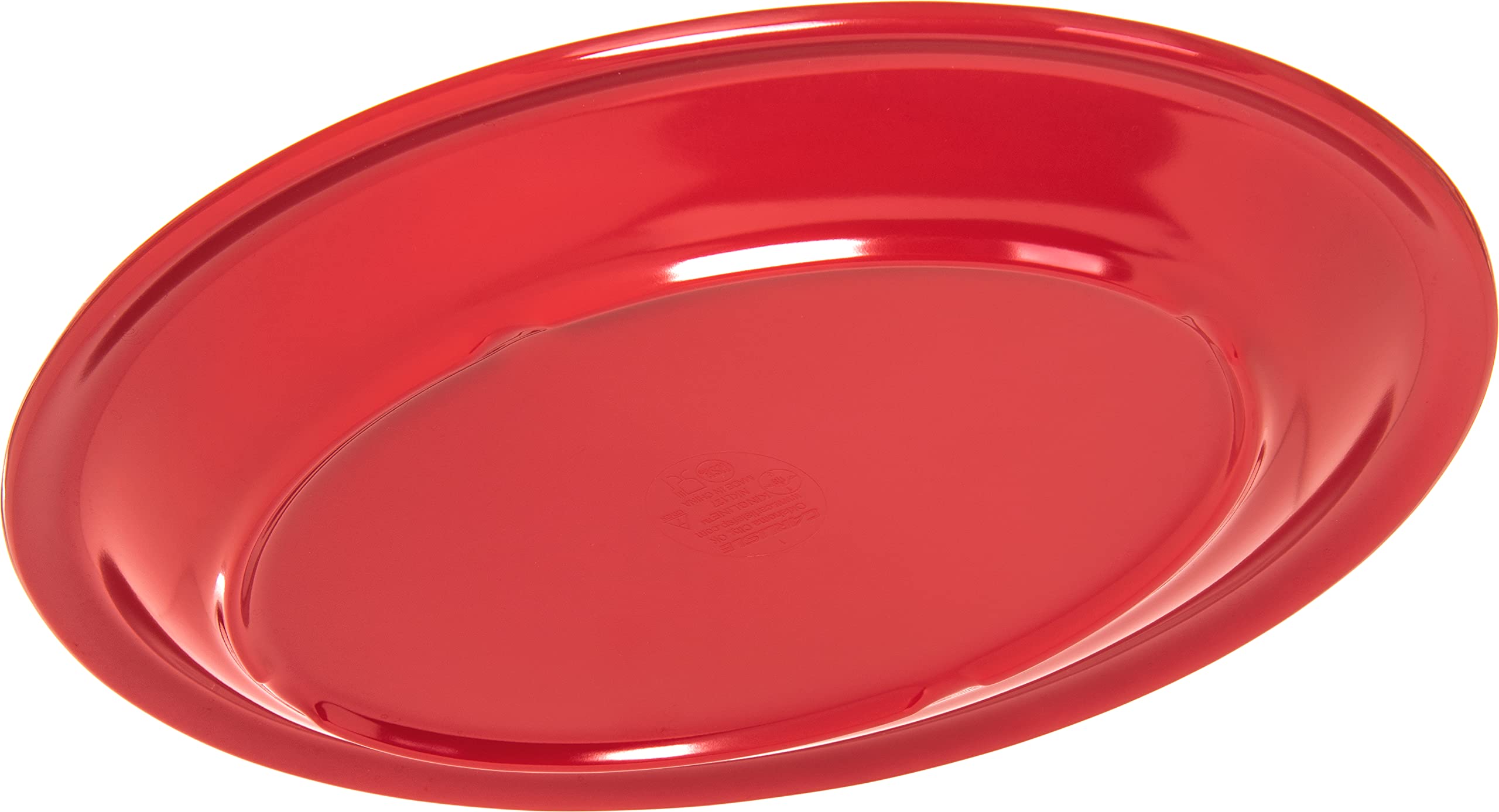 Carlisle Foodservice Products Kingline Plastic Oval Platter Oval Tray For Home And Restaurant, Melamine, 12 X 9 Inches, Red