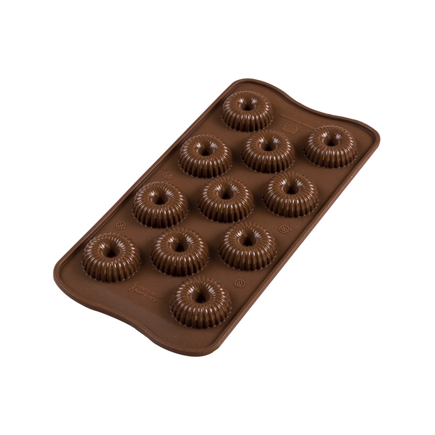 Silikomart Silicone Mould Choco Crown, Brown, 22.149.77.0065, 9 Ml X 11