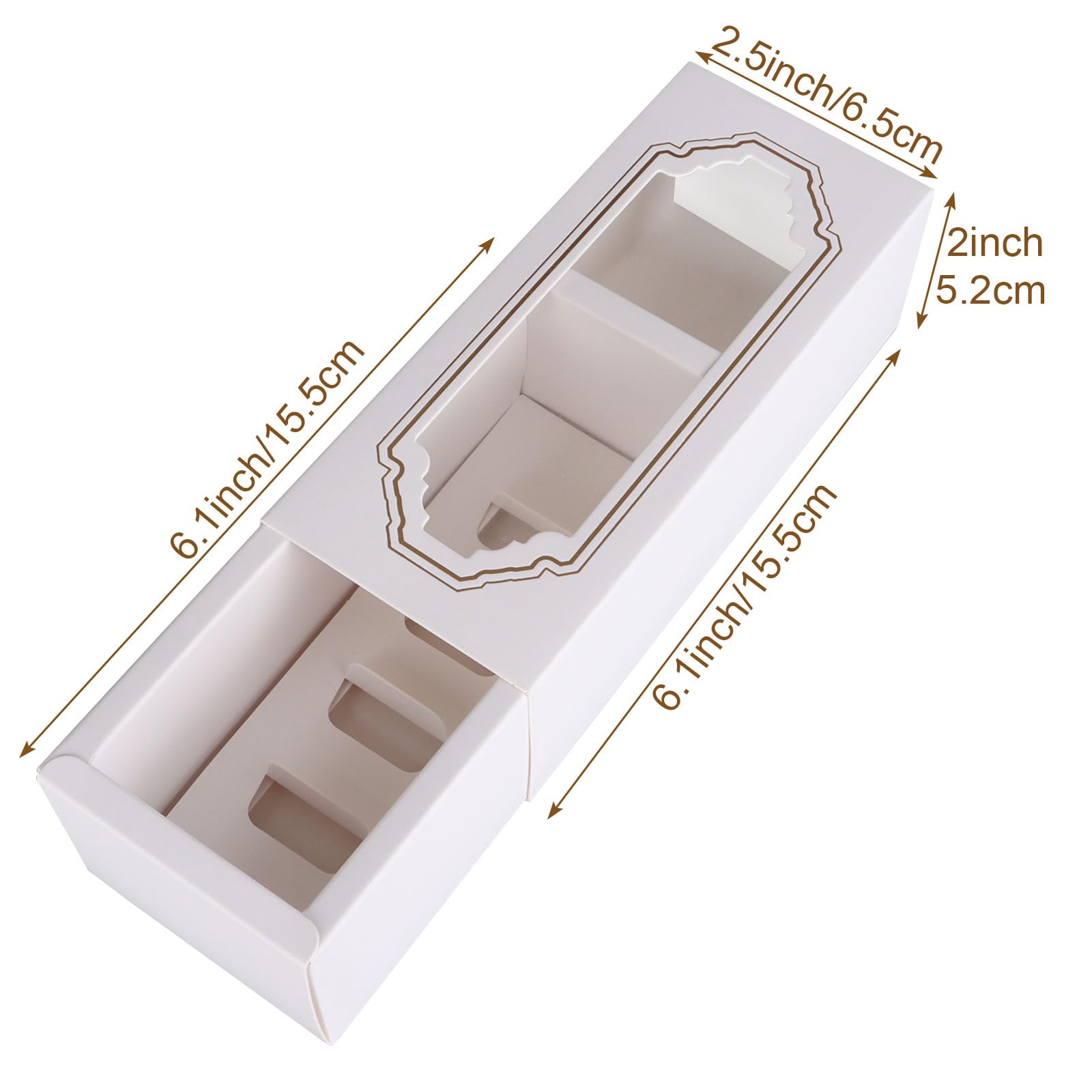 Acxfond Macaron Boxes For 5 To 6, 50 Pack White Macarons Packaging Boxes With Clear Display Window Bakery Boxes Or Container For