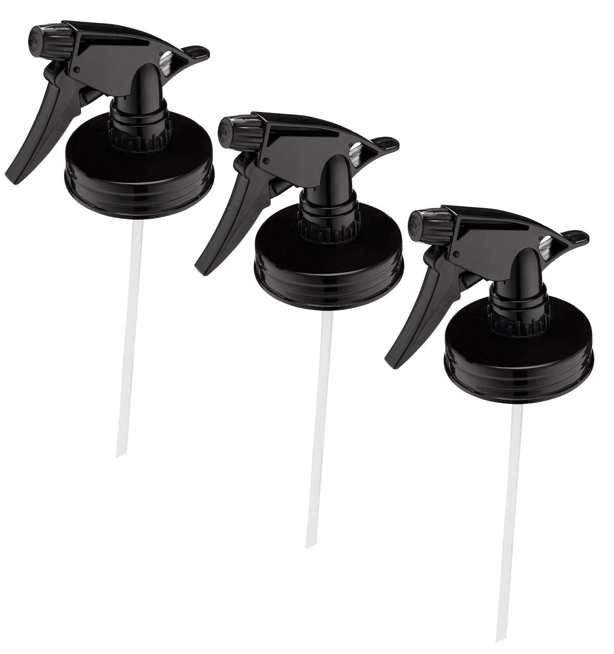 Jarmazing Products Mason Jar Sprayer Lids - Black - 3 Pack - With Powerful Sprayers - Fits All Regular Mouth Jars