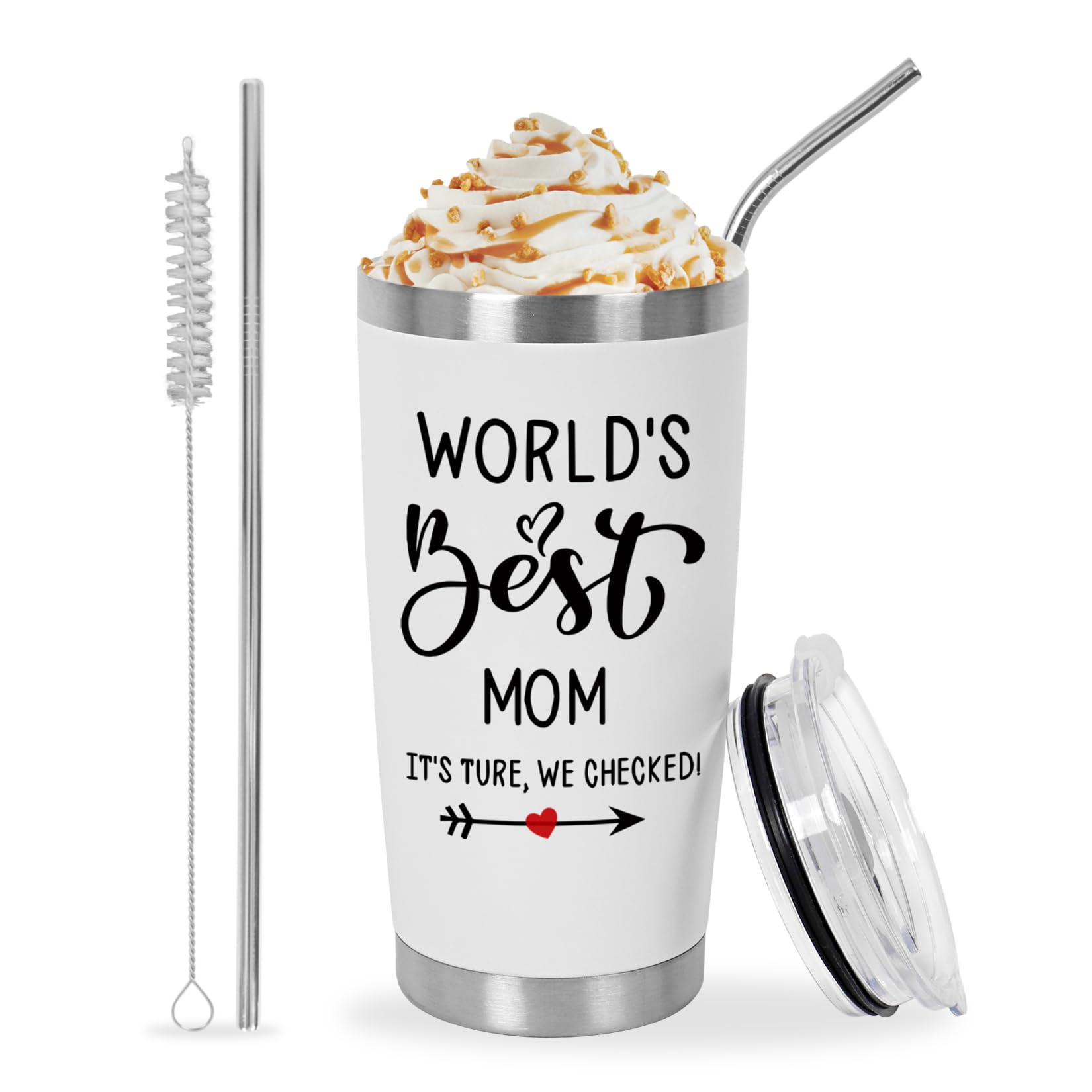 Fanunny Mothers Day Gifts for Mom Women from Son, Daughter, World s Best Mom Gift for her Ideas Thank You Present - 20 OZ Travel