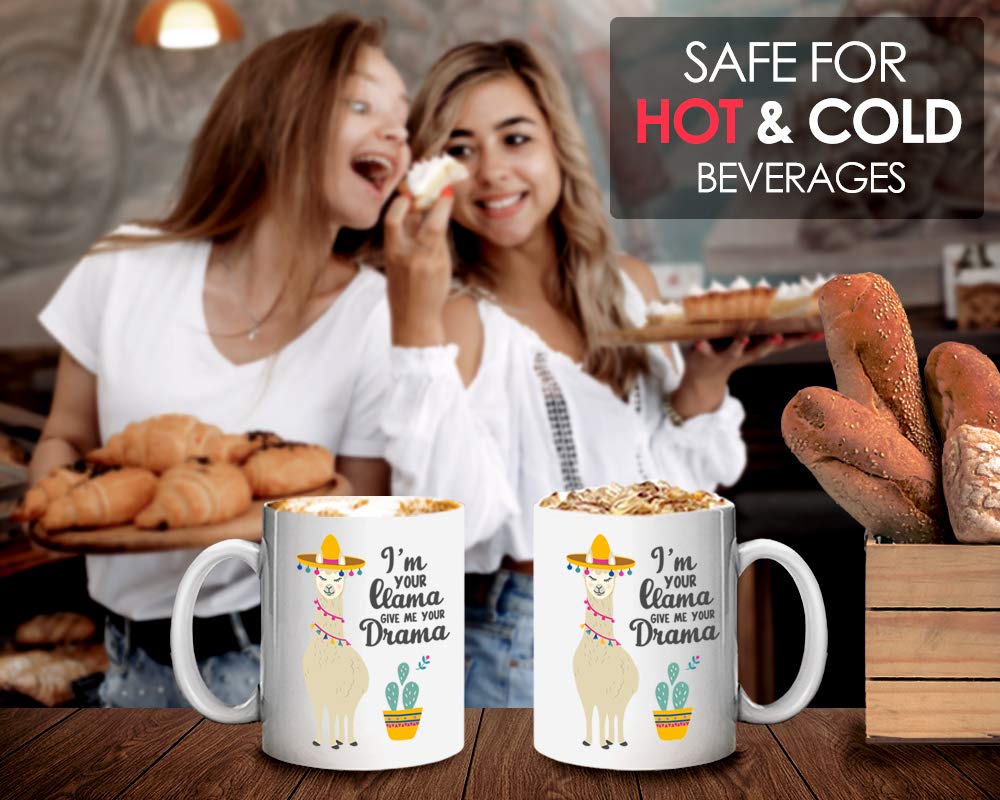 Bubble Hugs Counselor Coffee Mug 11 Oz, I 'M Your Llama Give Me Your Drama Funny Gift For Guidance Mental Health Therapist High