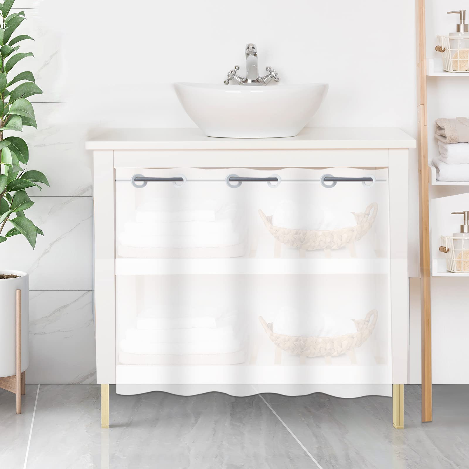 YISURE PEVA Shower Curtain, Frosted Privacy Design, 48" x 48", No Hook Needed, Ideal for Bathroom