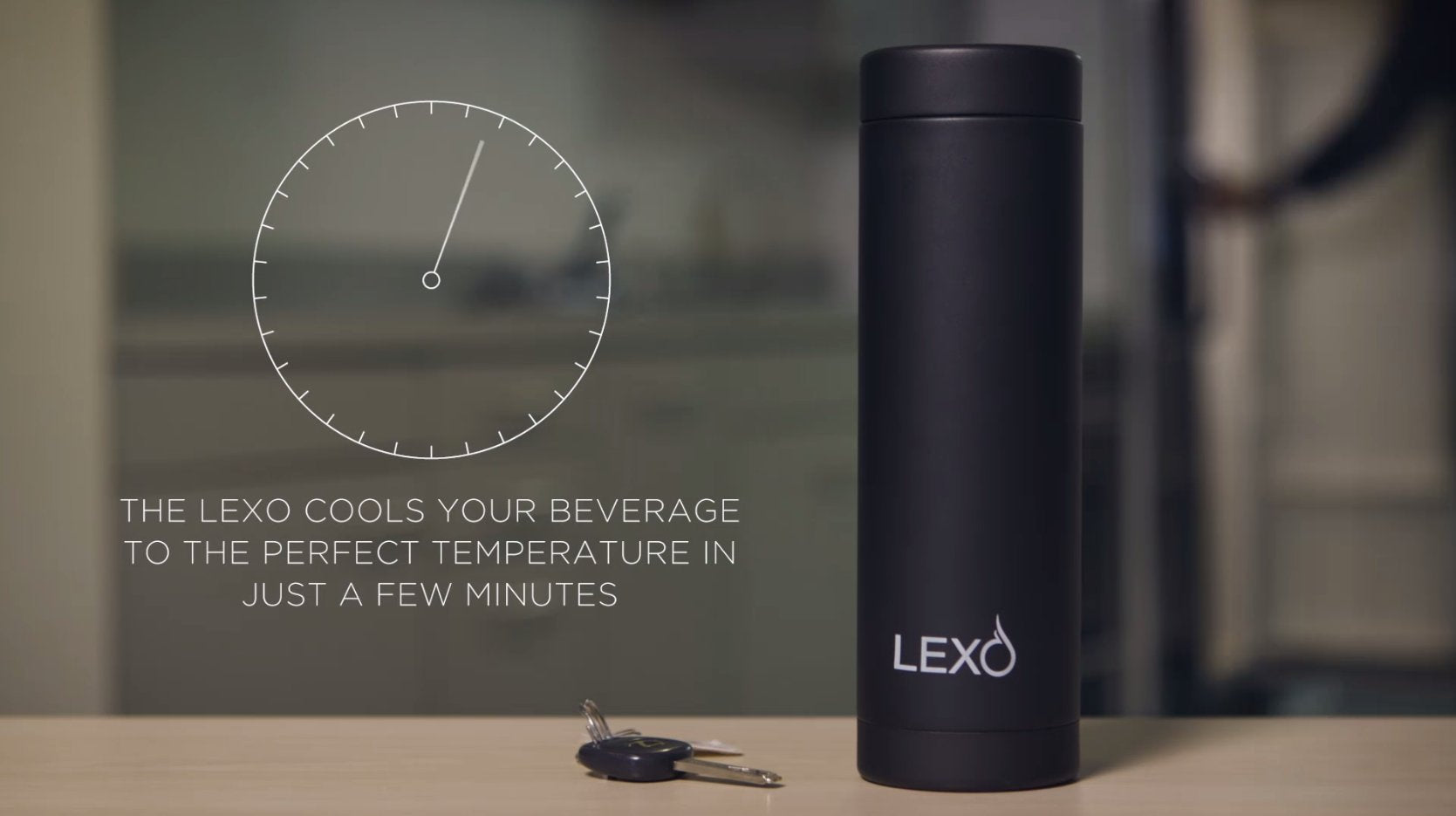 Lexo Temperature Regulating Smart Travel Mug - Flip Top Lid (Black, 16. Oz.)