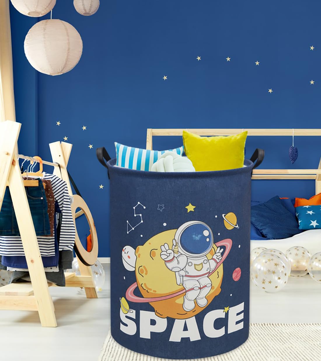 Tibaolover Astronaut Kids Laundry Basket Baby Hamper Space Astronaut Toy Storage Bin For Boys Room Decor Baby Nursery Hamper Gif
