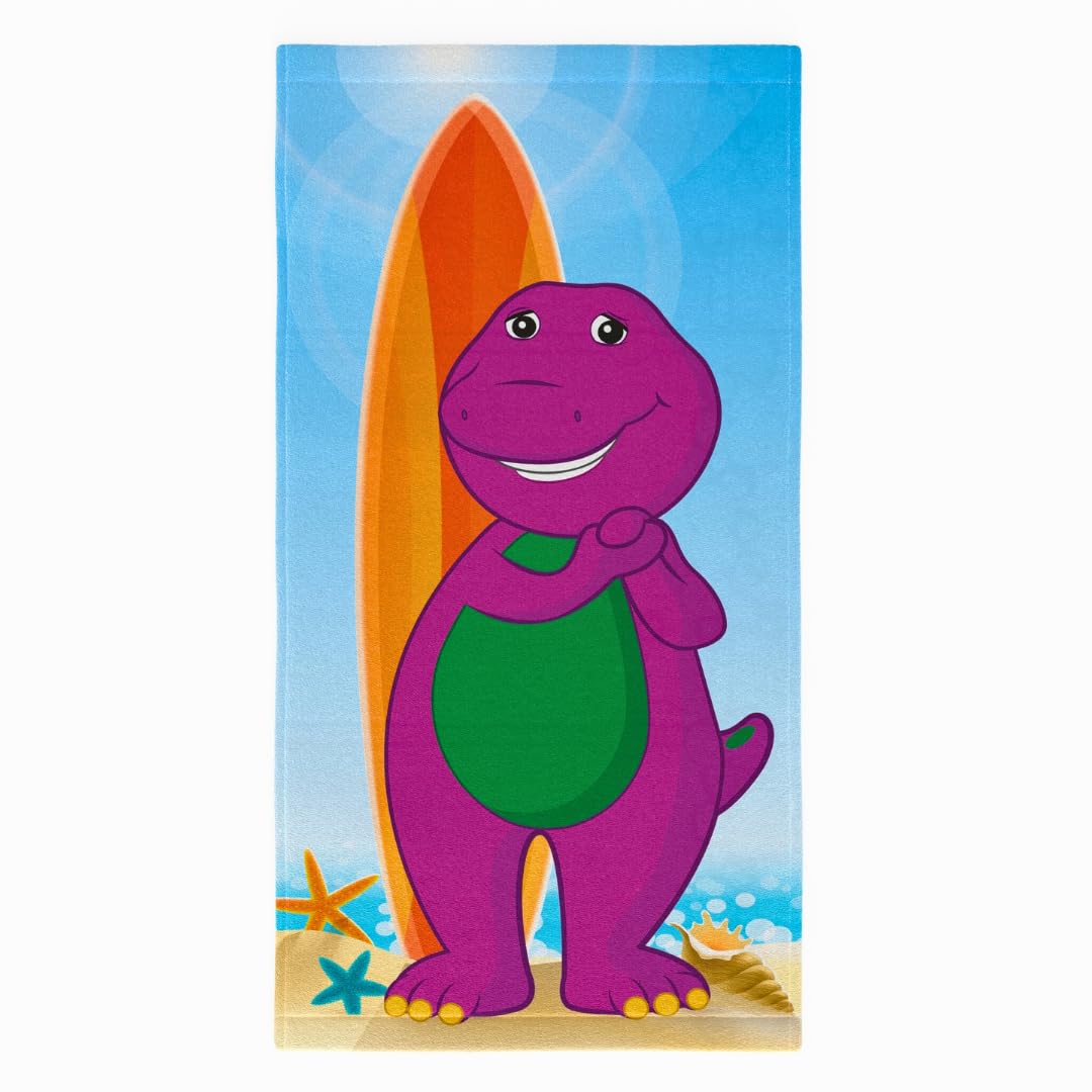Franco Barney Classic Kids Super Soft Cotton Bath/Pool/Beach Towel, 58 In X 28 In, (Offical Licensed Product)