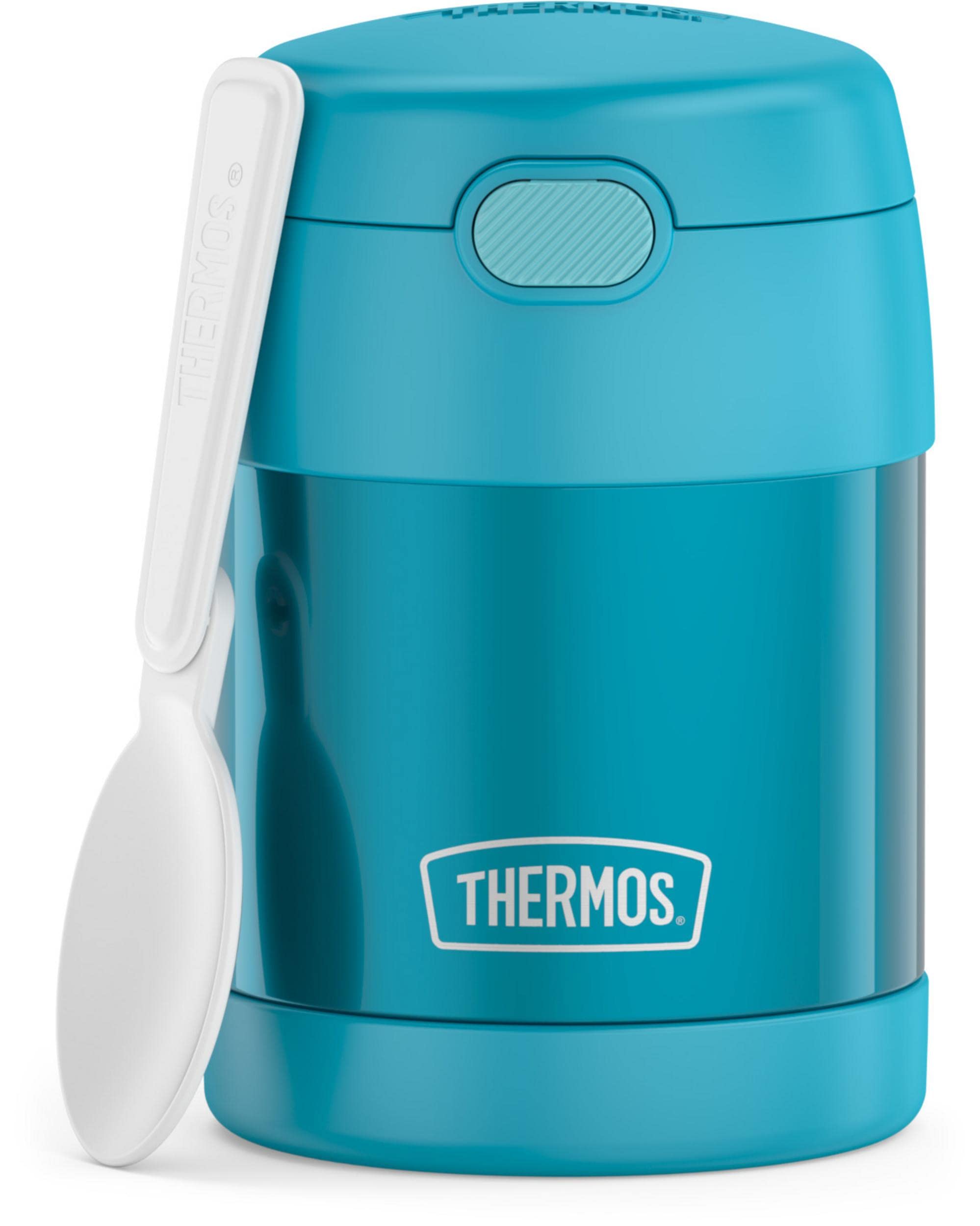 Thermos Funtainer 10 Ounce Stainless Steel Vacuum Insulated Kids Food Jar With Spoon, Teal