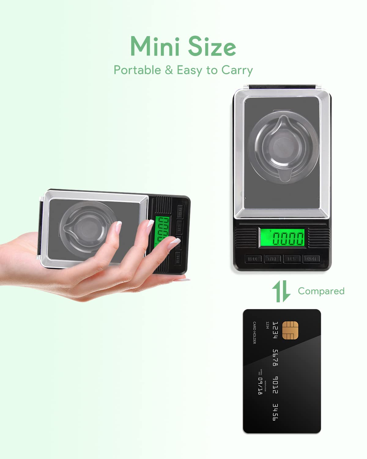 Milligram Scale (50G 0001G) - Mggram Scale, Precision Digital Pocket Kitchen Scale For Powder Medicinejewelryreloadingherb(Inclu