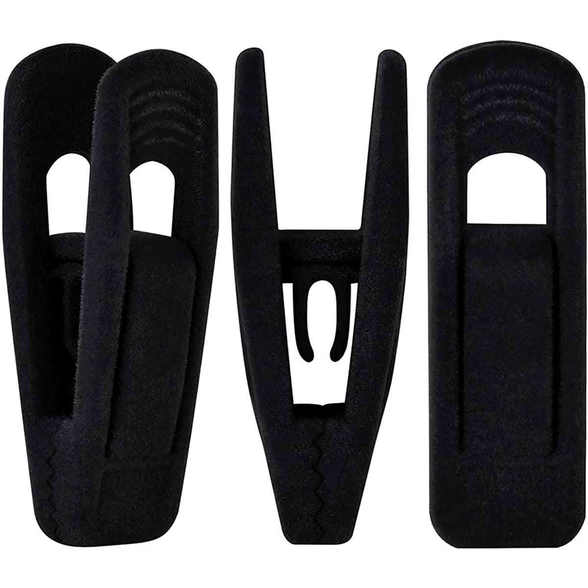 Tofiigrem Black Velvet Hangers Clips 20 Pack, Non-Slip Velvet Clips For Pants Velvet Hangers, Strong Finger Clips Perfect For Th