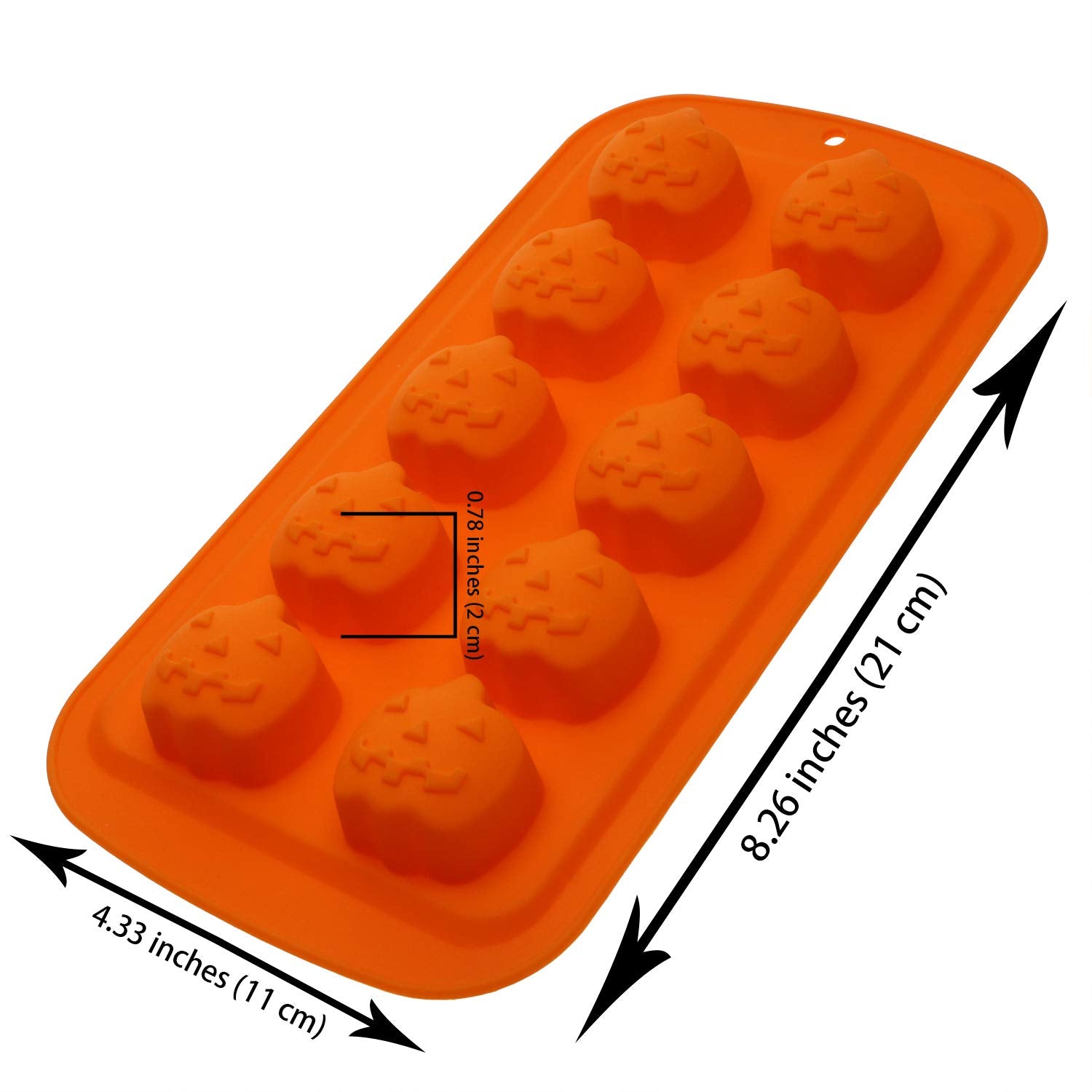 Onlykxy 1 Piece Orange Pumpkin Silicone Molds, Cake Ice Cream Chocolate Jello Soap Mold, Baking Molds Silicone Shapes, Halloween