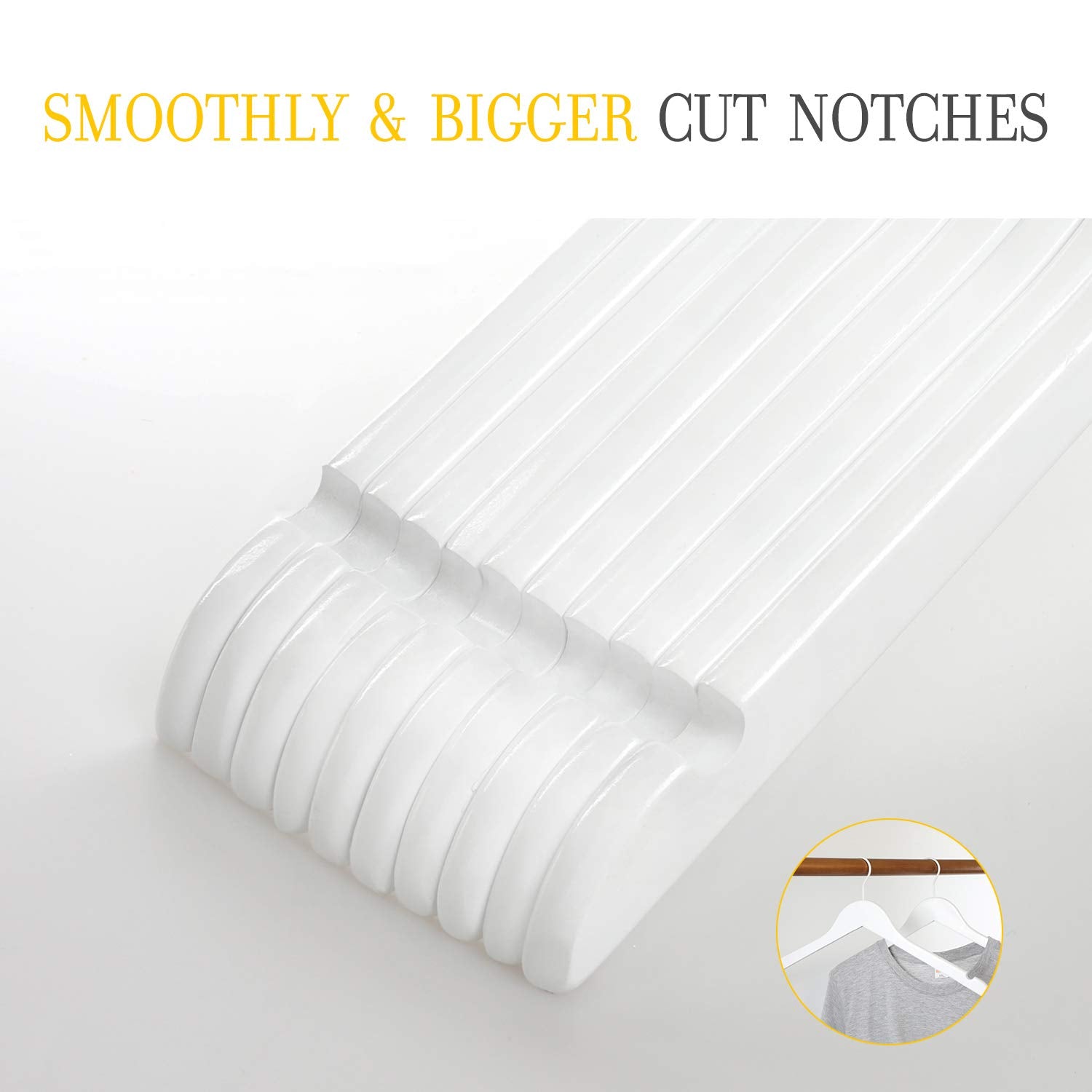 Topia Hanger Wooden Hangers 18 Pack, Premium Bride Hanger For Wedding Dress, White Wood Suit Coat Hanger With 360Swivel White Ho