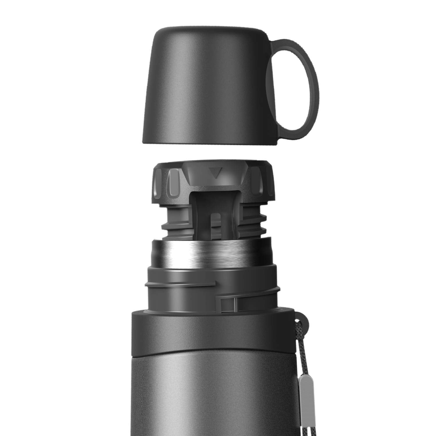 Leidfor Coffee Travel Mug Vacuum Insulated Thermal Water Bottle Build-In Lid Cup Stainless Steel Leakproof 17Ounce Black