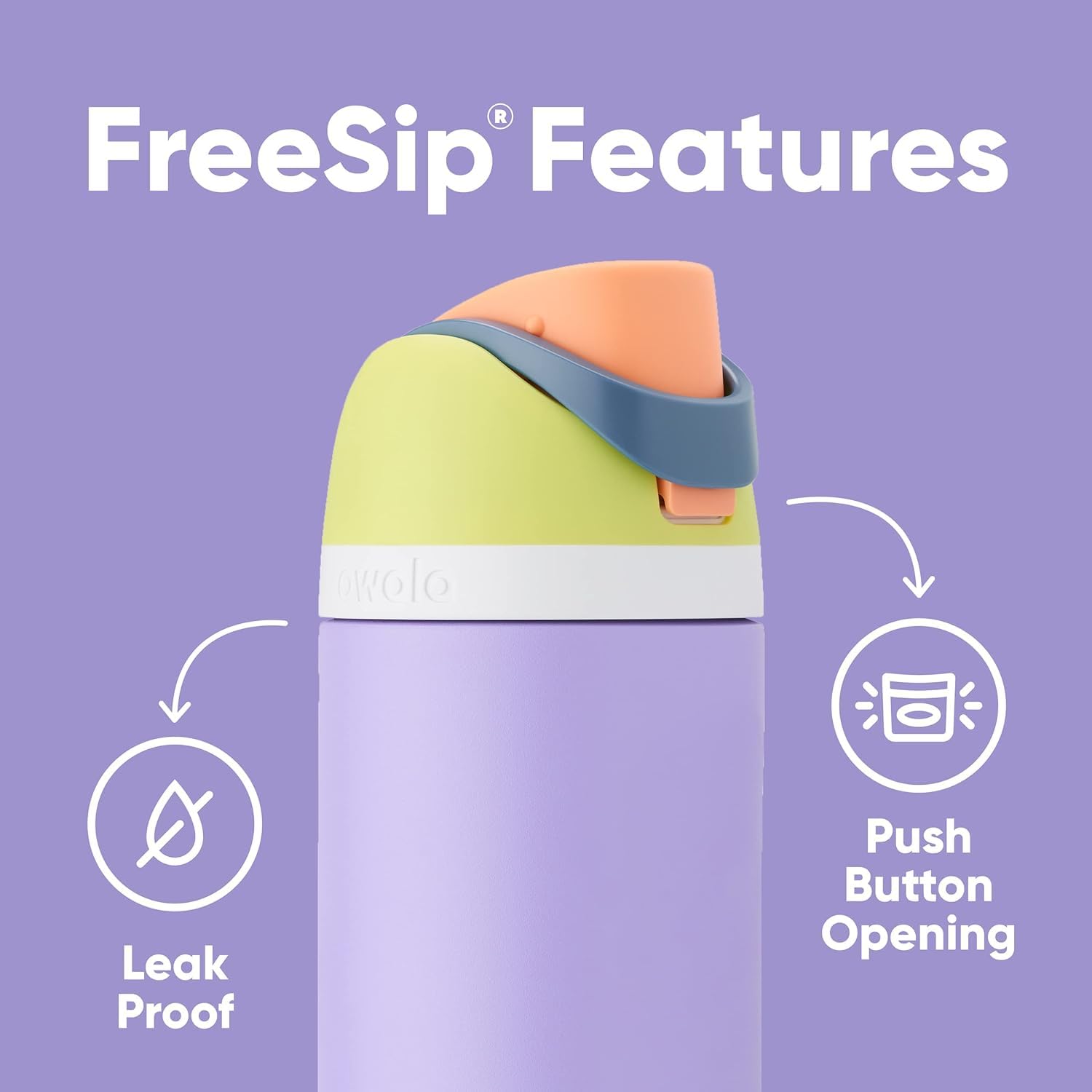 Owala FreeSip 40 oz Insulated Stainless Steel Water Bottle, Candy Store Color, BPA-Free, Perfect for Sports and Travel, Model C06183