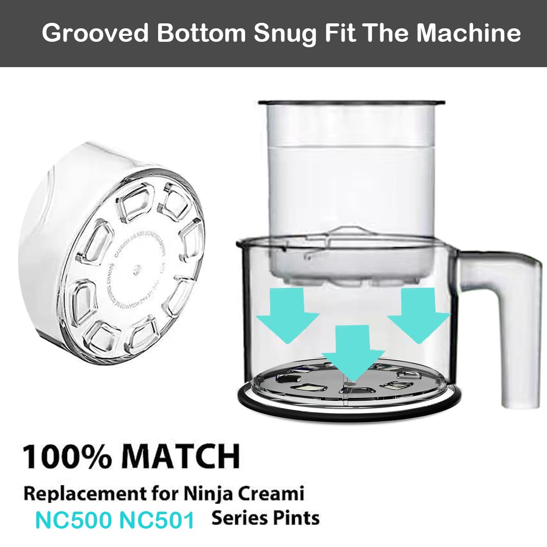 Ice Cream Containers Replacement Pints And Lids 24Oz For Ninja Creami Compatible With Nc500 Nc501 Deluxe Bpa-Free Dishwasher Saf