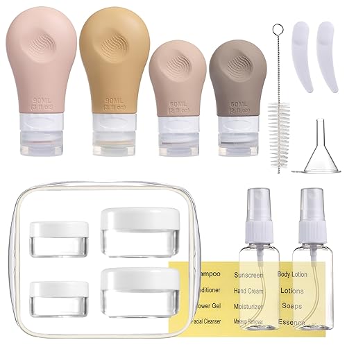 16 Pack Travel Bottles Set for Toiletries  Gemice TSA Approved Travel Size Containers Leak Proof Silicone Squeezable Tubes Travel Accessories 2oz 3oz for Shampoo Conditioner Lotion Body Wash