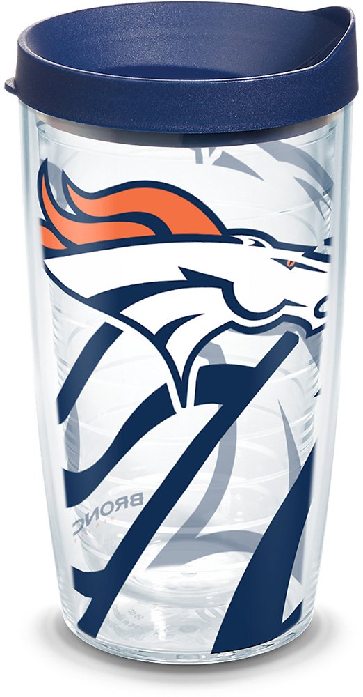 Tervis NFL Denver Broncos Genuine Tumbler With Lid, 16 oz, Clear