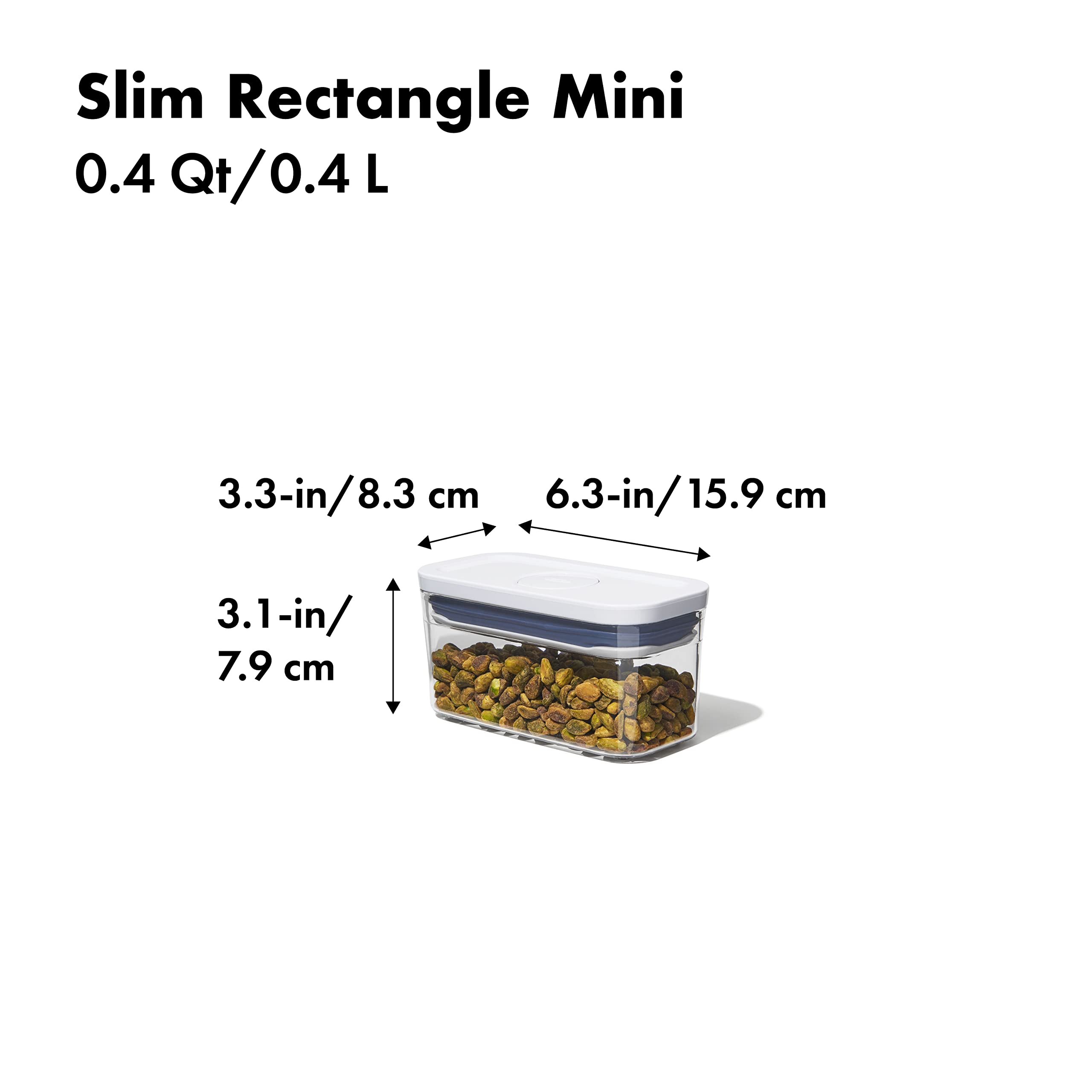 Oxo Good Grips Pop Container - Slim Rectangle Mini 0.4 Qt