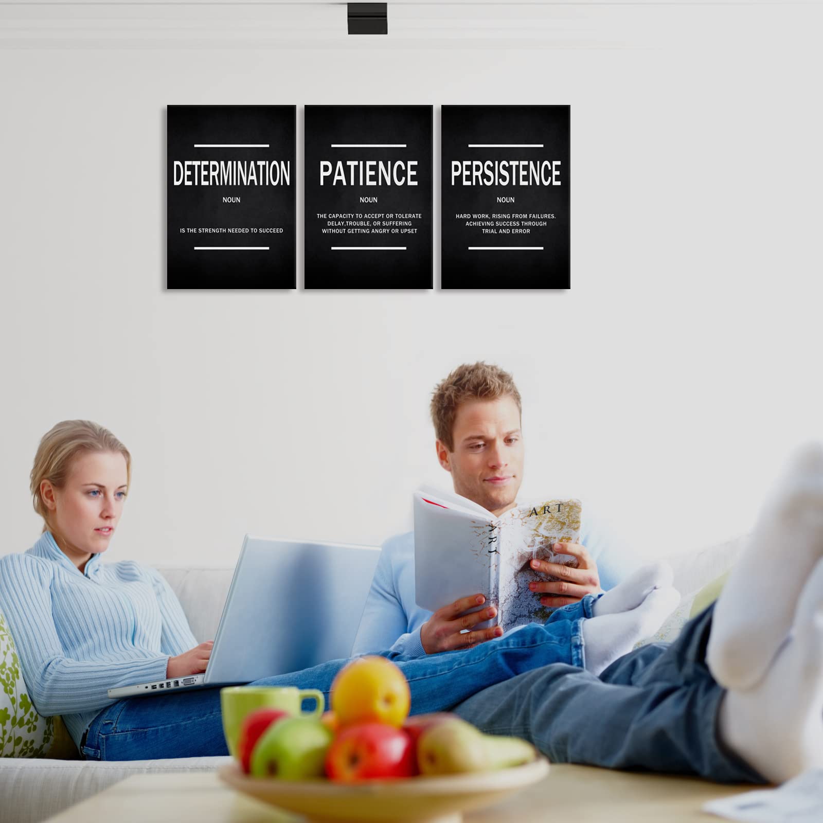 KAWAHONE Inspiration Quotes Wall Art, Motivational Determination Patience Persistence Poster Positive Affirmations Wall Picture