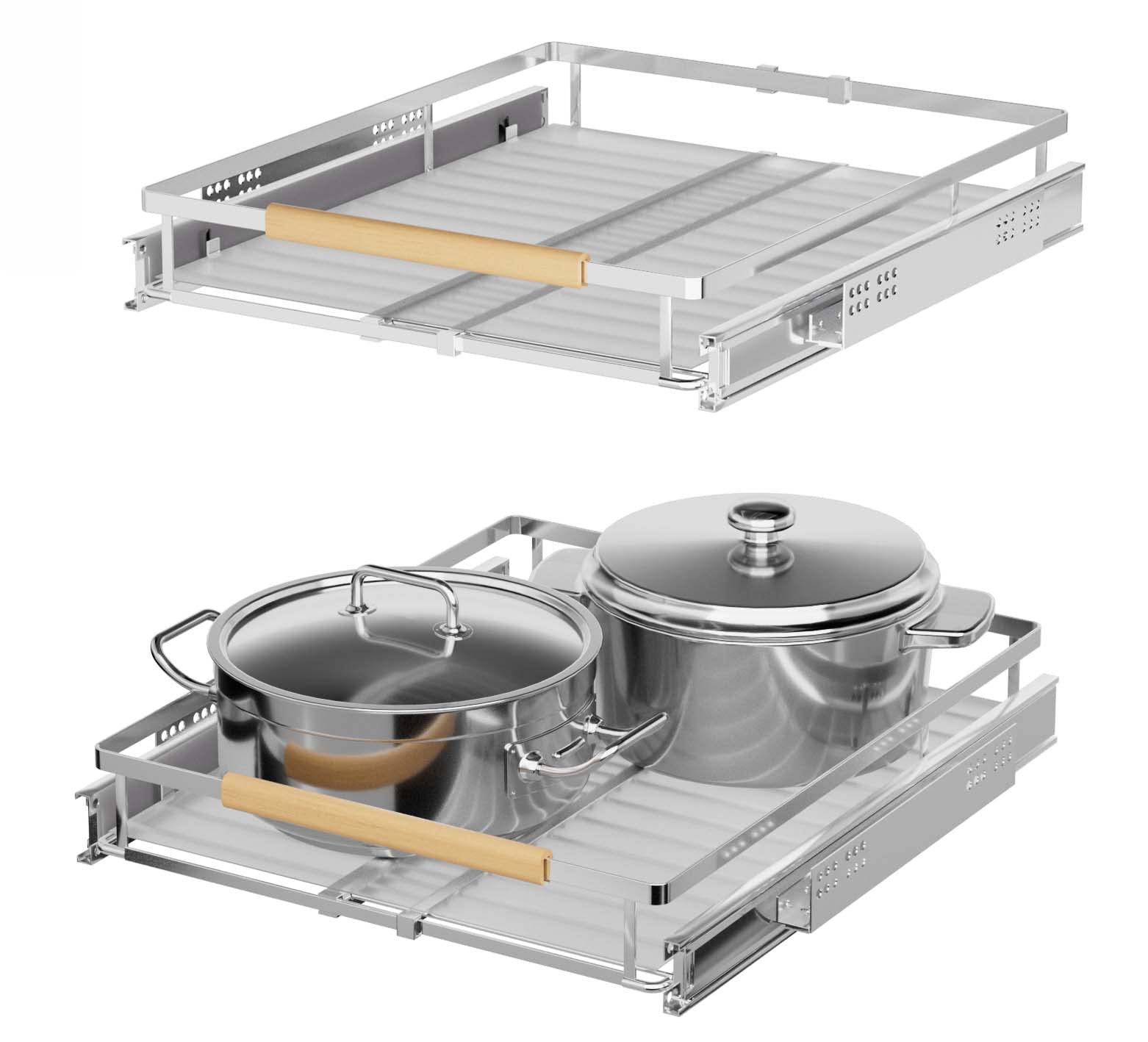 Wejipp Pull Out Cabinet Organizer Expendable Slide Out Pantry Organizer Shelves Heavy Duty Stainless Steel Storage Shelf For Kit