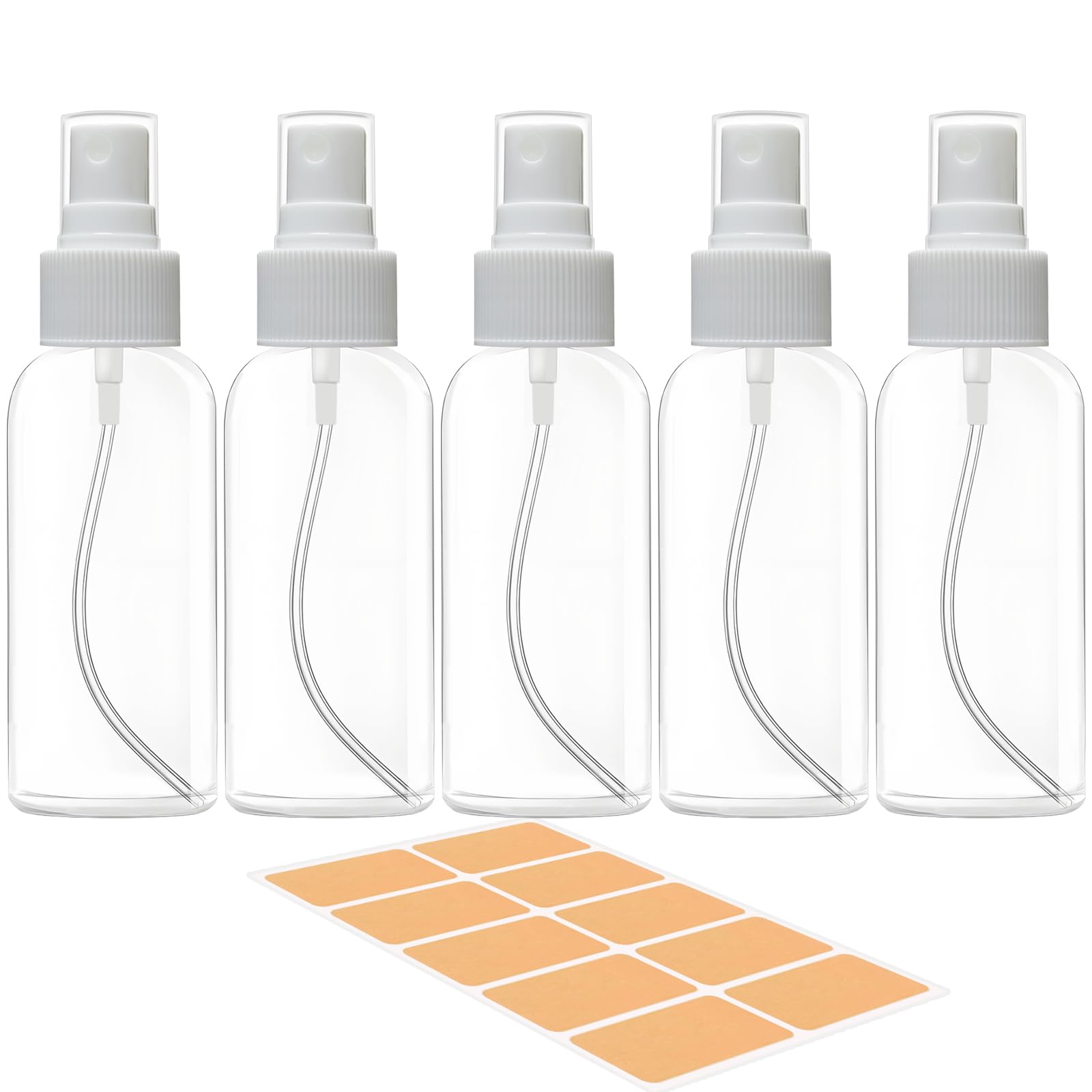 DNSEN 5 Pack 3.4 oz Travel Spray Bottles TSA Approved Fine Mist Travel Size Spray Bottle for Liquids Refillable Empty Clear Plas