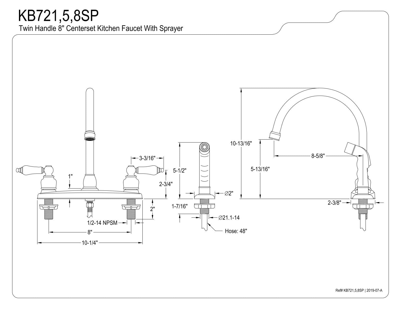 Kingston Brass KB725SP Vintage Centerset Kitchen Faucet  Oil Rubbed Bronze