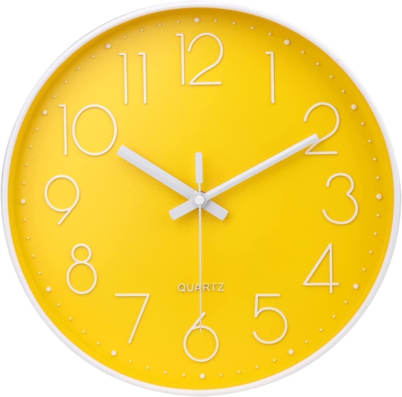Tekcool Plastic Analog Wall Clock 12 Silent Quartz Decorative Latest Wall Clock Non-Ticking Classic Clock Battery Operated Round