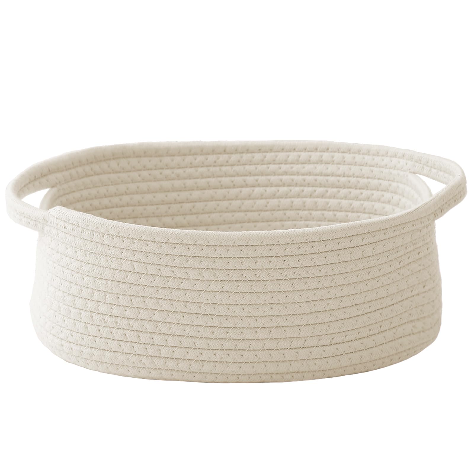 JMvicyroam Woven Basket,Small Rope Storage Bin with Handles & Ribbon Bag, Organizer for Shelves Closets,Gift Basket Empty for Bi