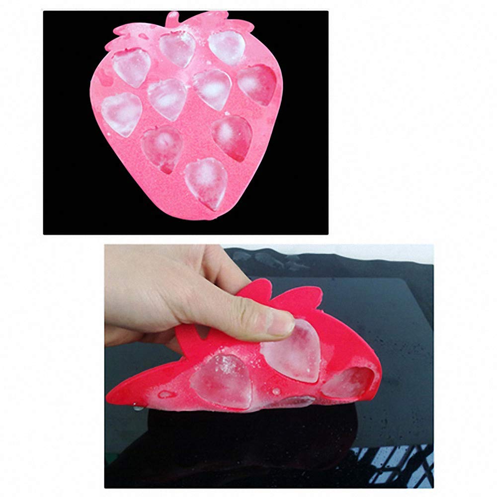 2Pcs Strawberry Ice Cube Tray, Strawberry Silicone Molds Set For Chocolate Candy Cake Cupcake Soap Baking Jello Cookie Wax Crayo