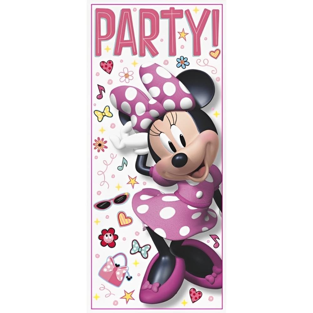 Amscan Unique 79251 Disney Iconic Minnie Mouse Door Party Poster, 27' X 60' 1Ct, Multicolor,Bedroom