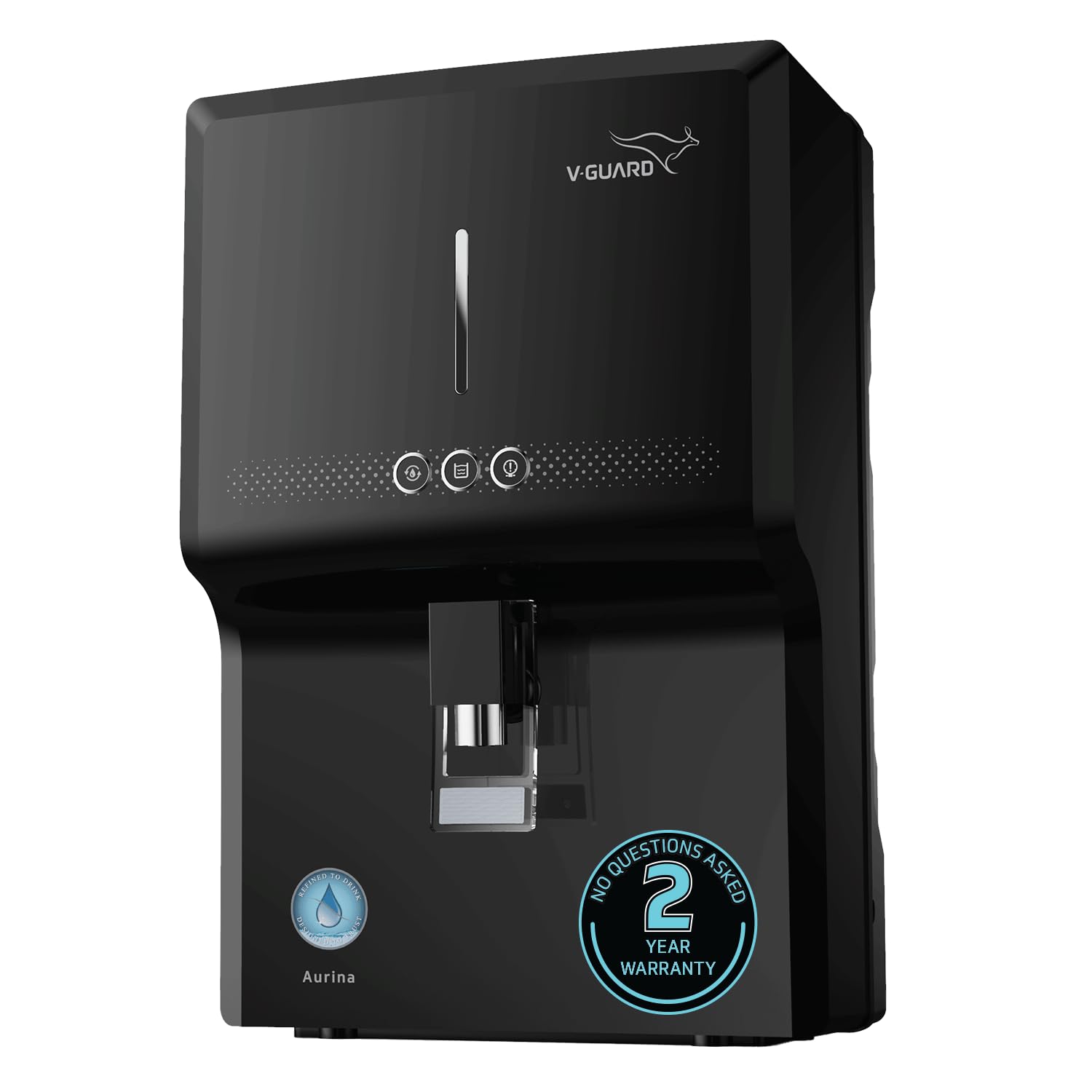 VGuard Aurina 2X Ro Uv Uf Water Purifier | Duoguard Filter Technology | Zero Service Cost For 2 Years + Proactive Service | Red