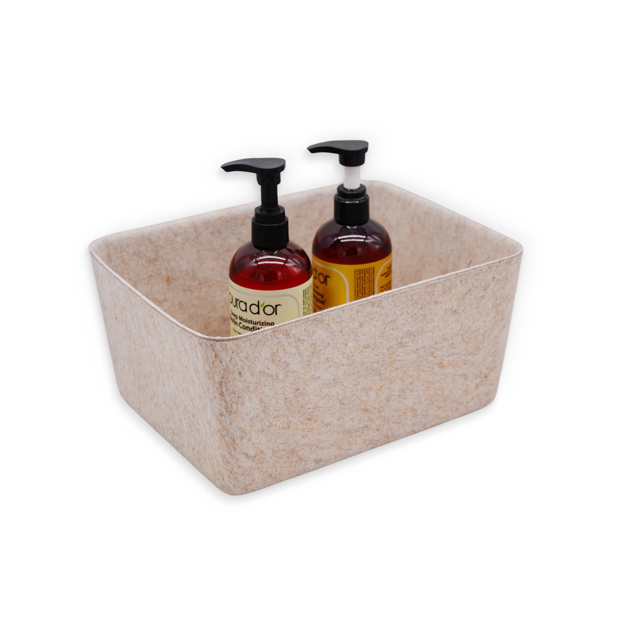 Welaxy Felt Wider Deep Storage Bins lidded Drawer Organizer Caddy for junk stuff stationery makeup jewelry closet bathroom minim