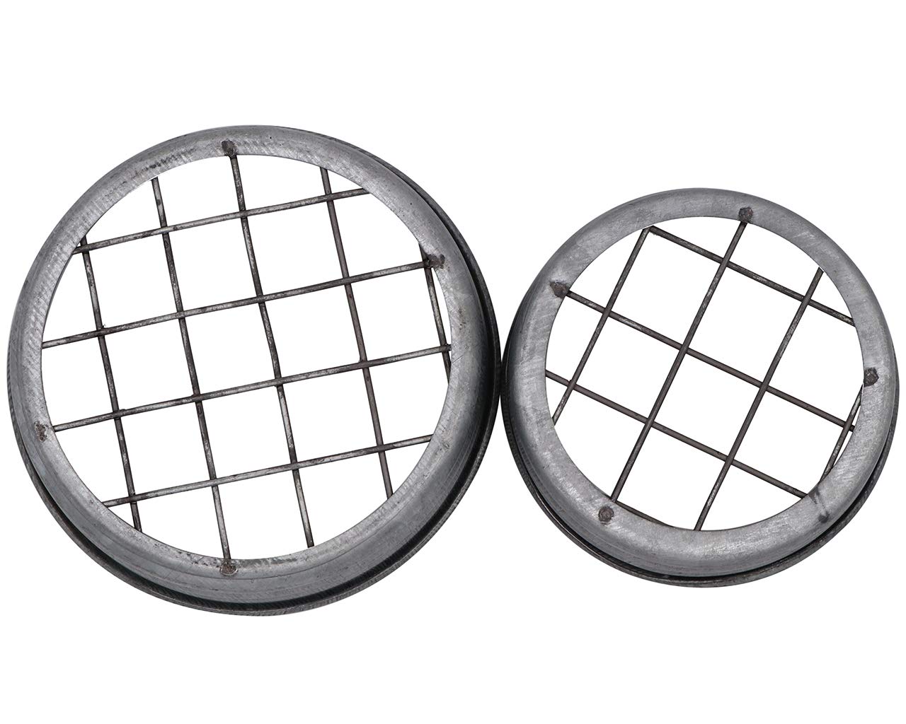 Galvanized Metal Flower Organizer Frog Lid With Square Grid By Mason Jar Lifestyle (3 Pack, Regular Mouth)