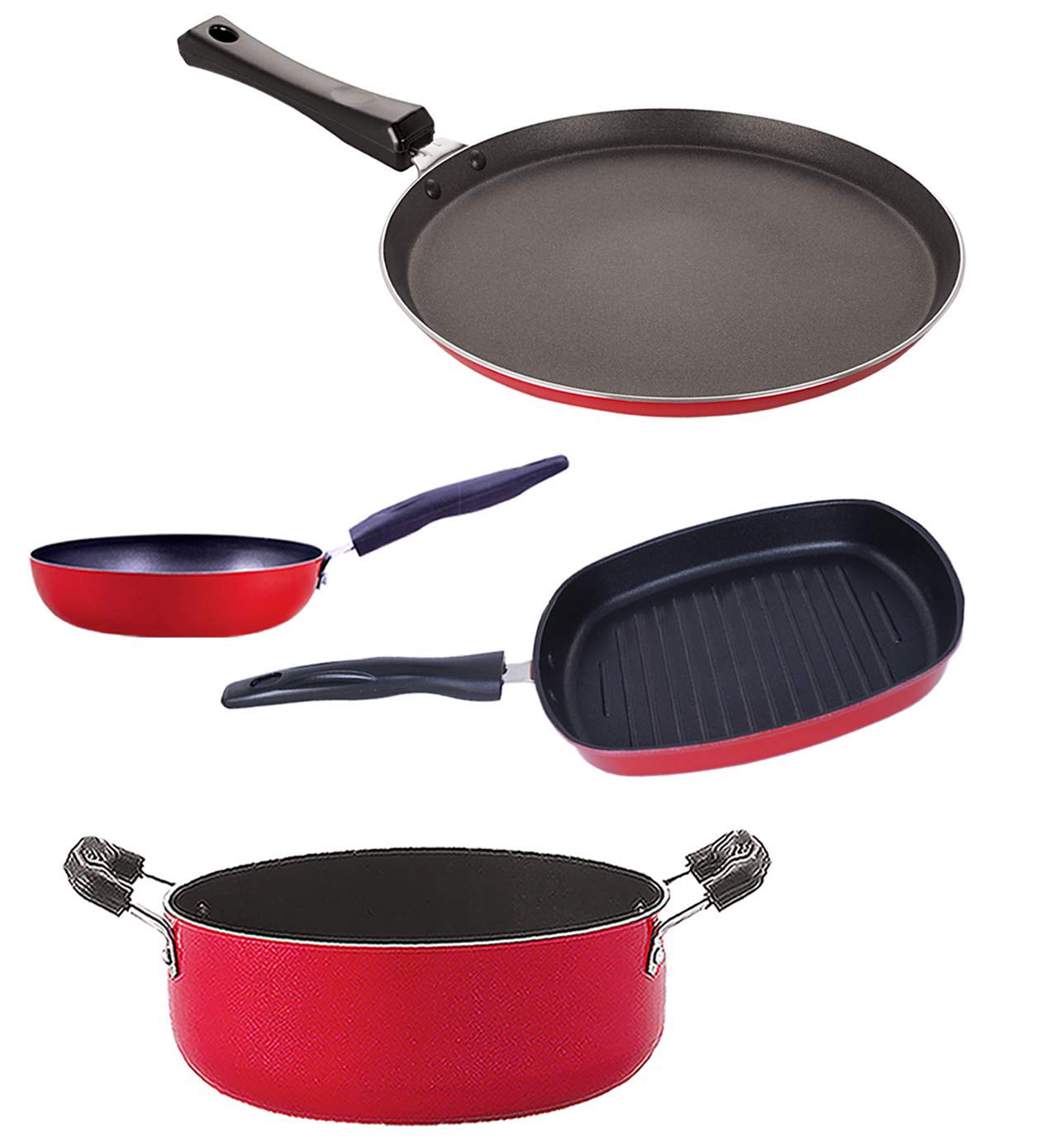Nirlon Non Stick Aluminium Cookware Gift Set Of 4 Pieces (Ft13_Cvg_Gp22.5_Cs24)