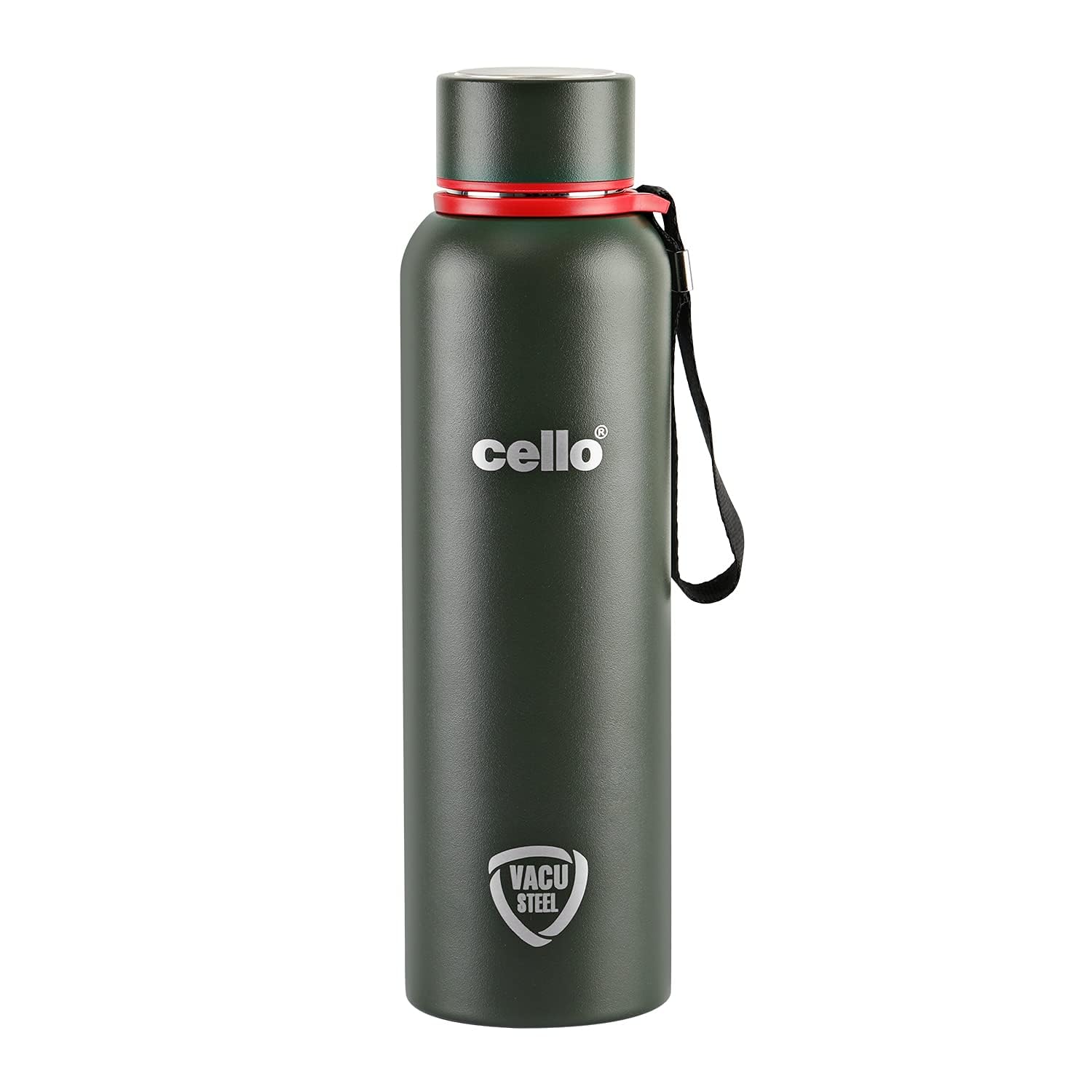 Cello Duro Kent Thermosteel Flask with DTP Coating, 750ml, Military Green | 24 Hours Hot and Cold Stainless Steel Bottle | Flask