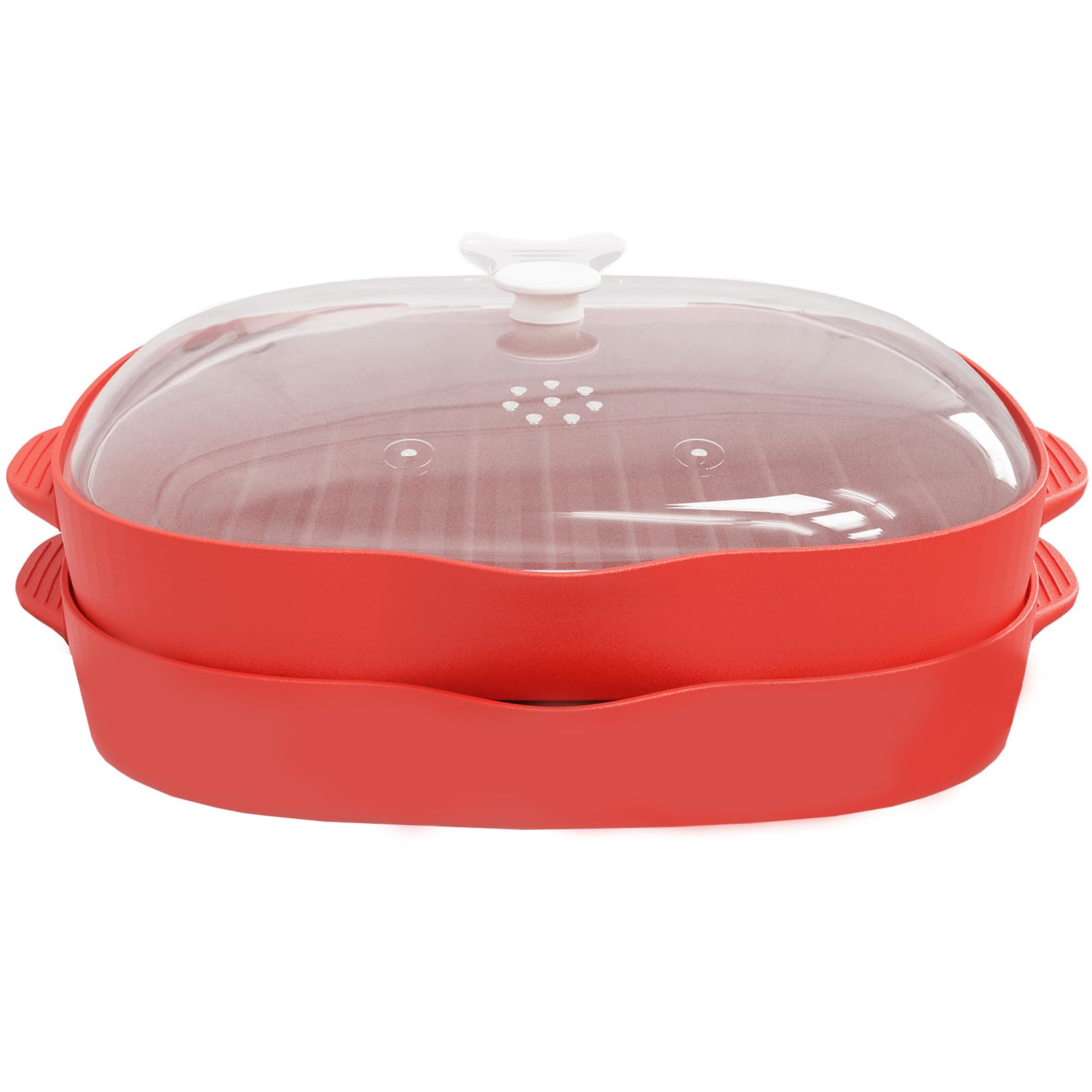 NICO SEE WONDER Microwave Easy Bacon Maker, 2Pcs Microwavable Grill Tray, Bacons Cooker with Splatter Lid, Make Crispy in Minut