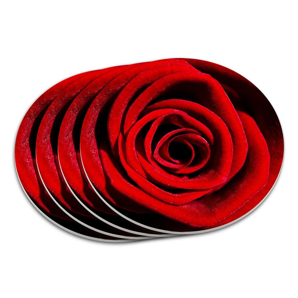 Red Rose Coaster Set